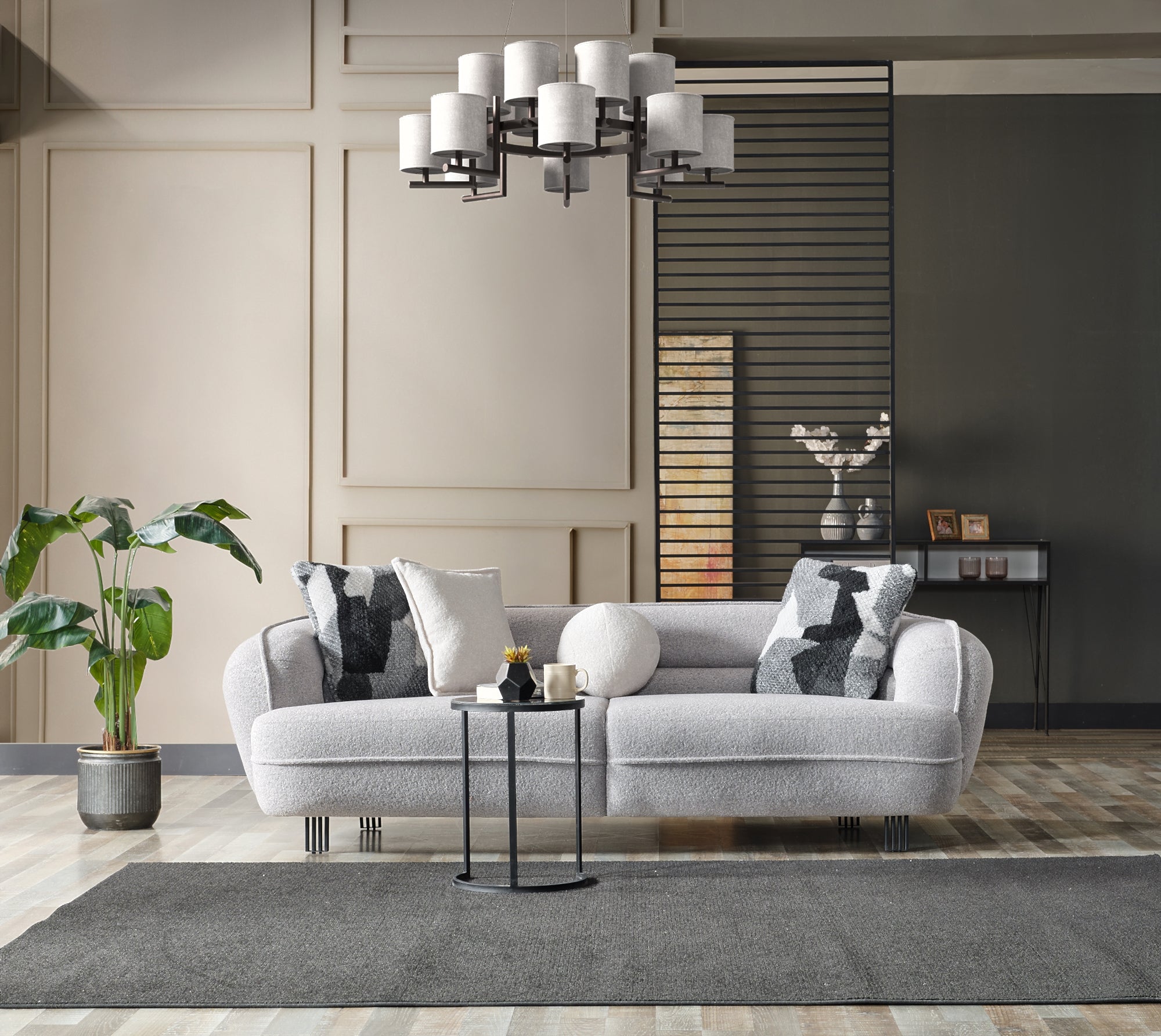 Marsilya Stationary Livingroom (2 Sofa & 2 Chair) Grey