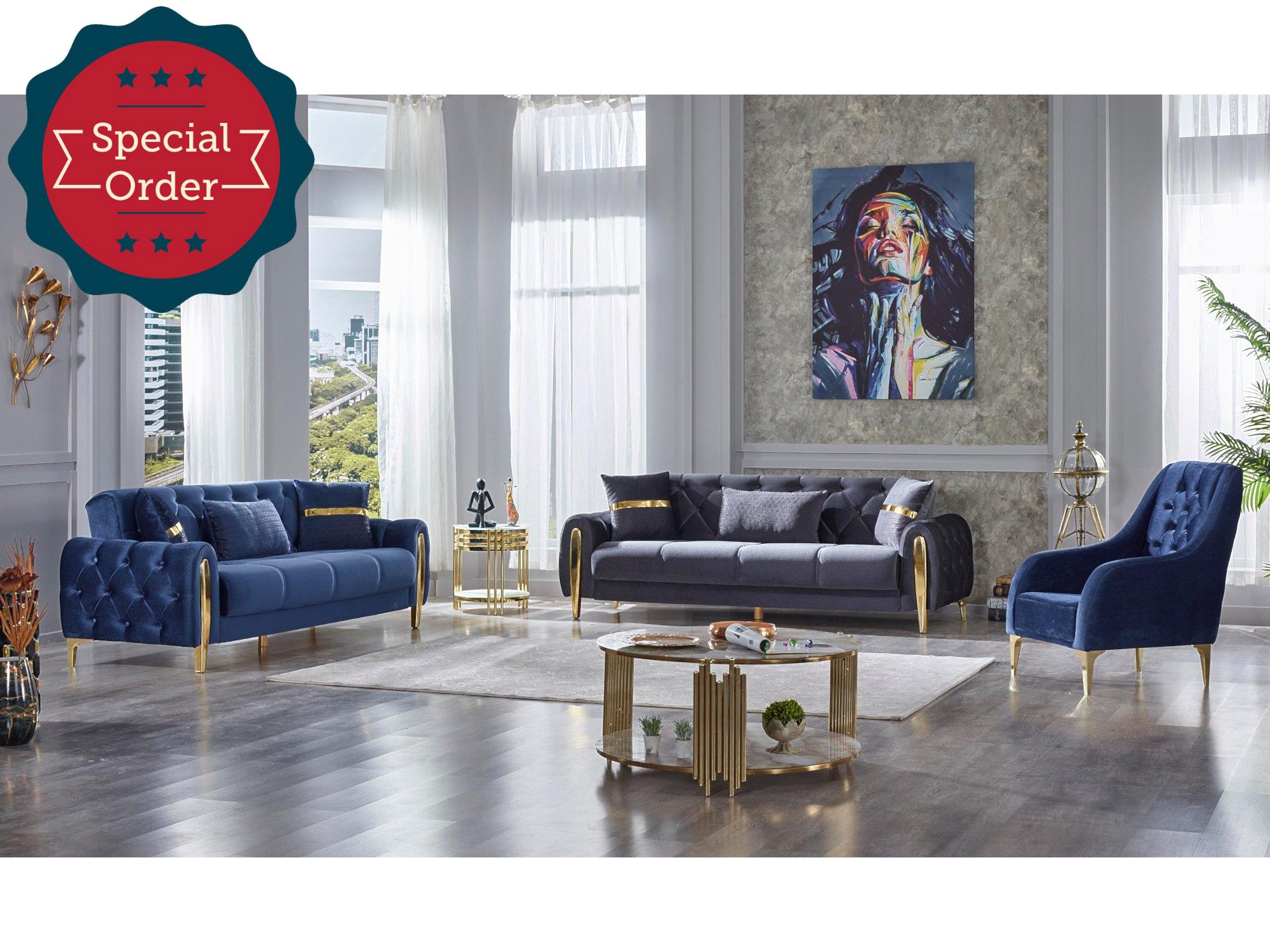 Mira Convertible Livingroom Set (2 Sofa & 2 Chair)
