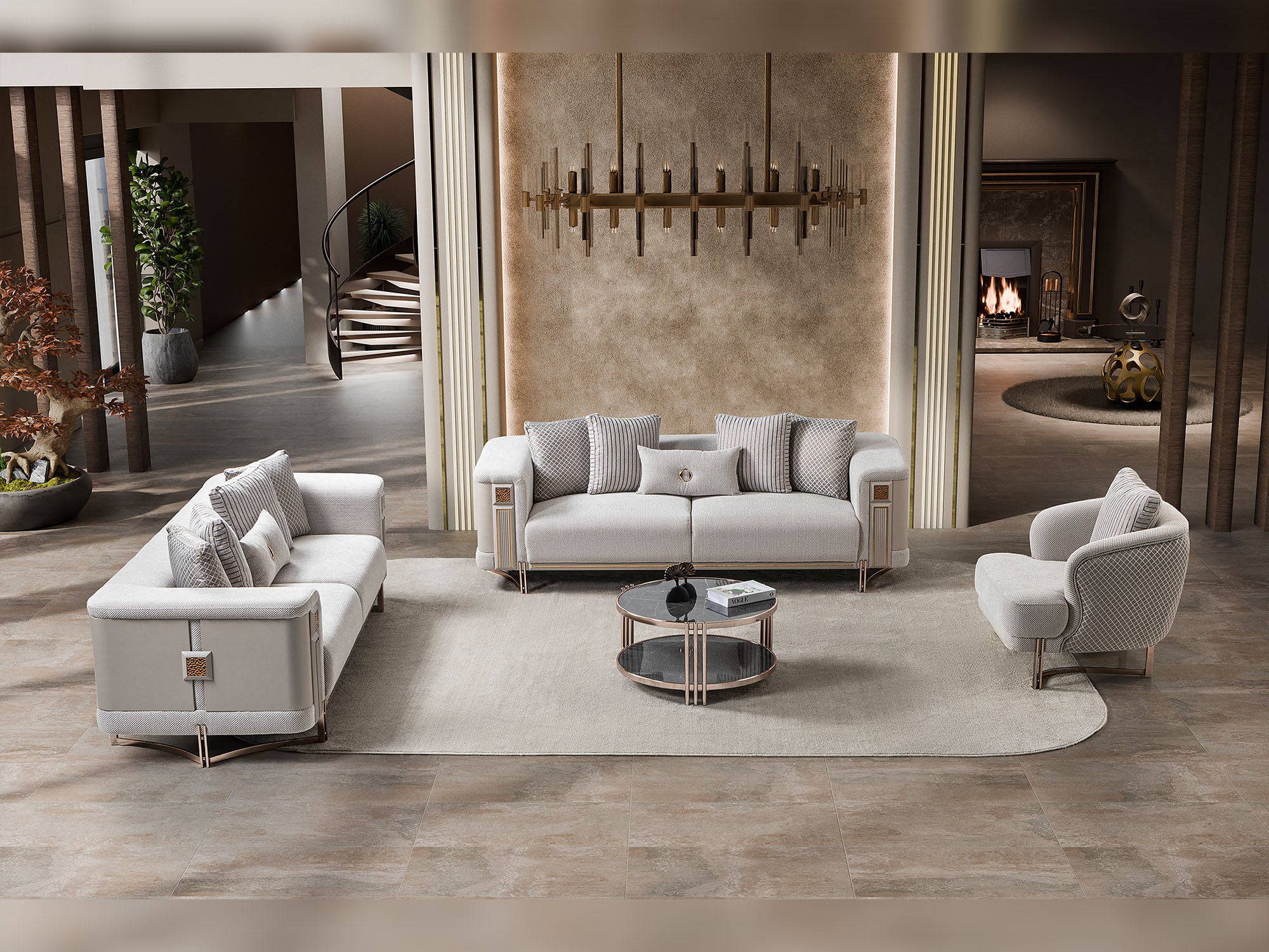 Mirage 3-pieces (Sofa & Loveseat & Chair) Livingroom Set