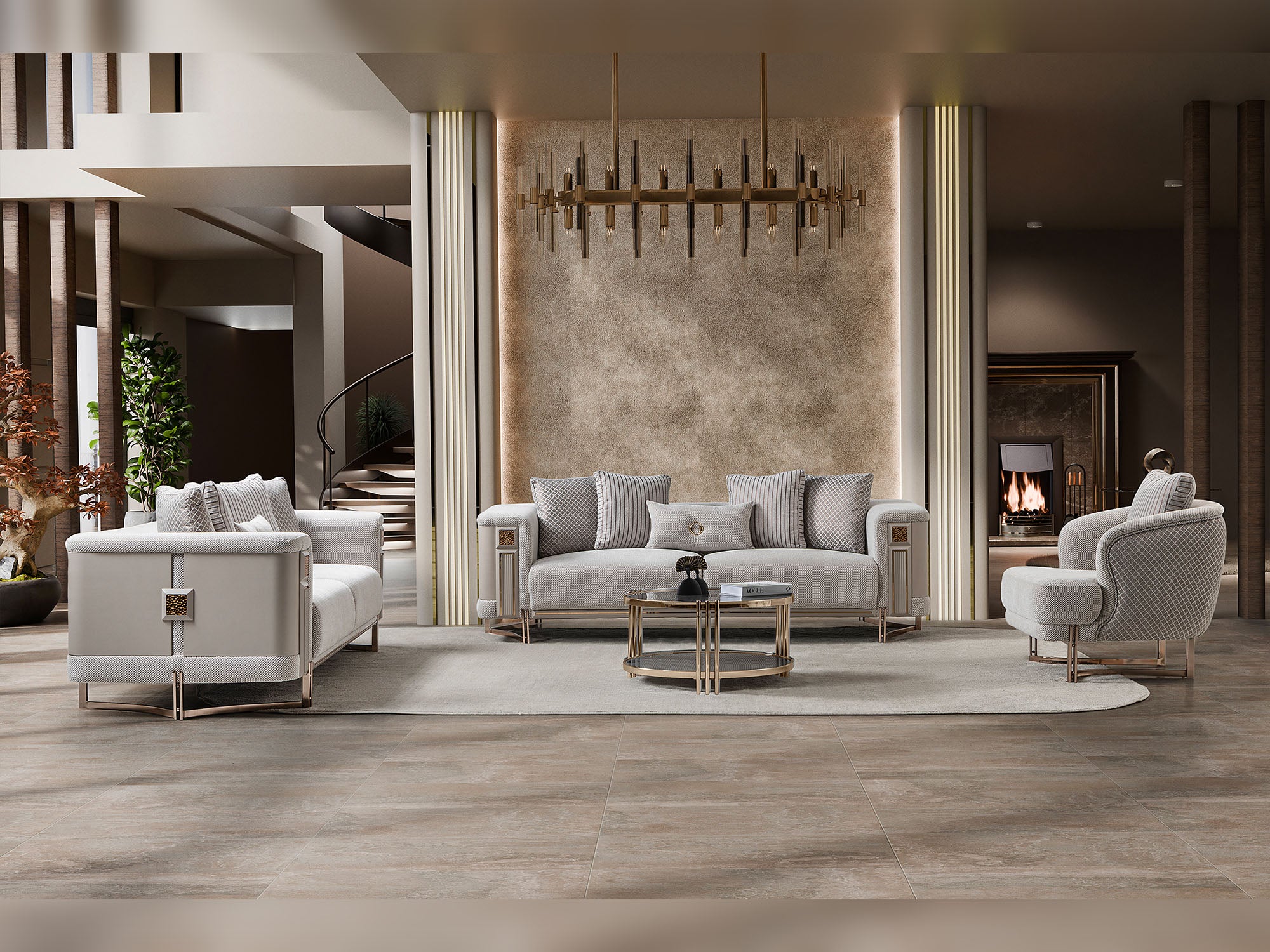 Mirage 3-pieces (Sofa & Loveseat & Chair) Livingroom Set