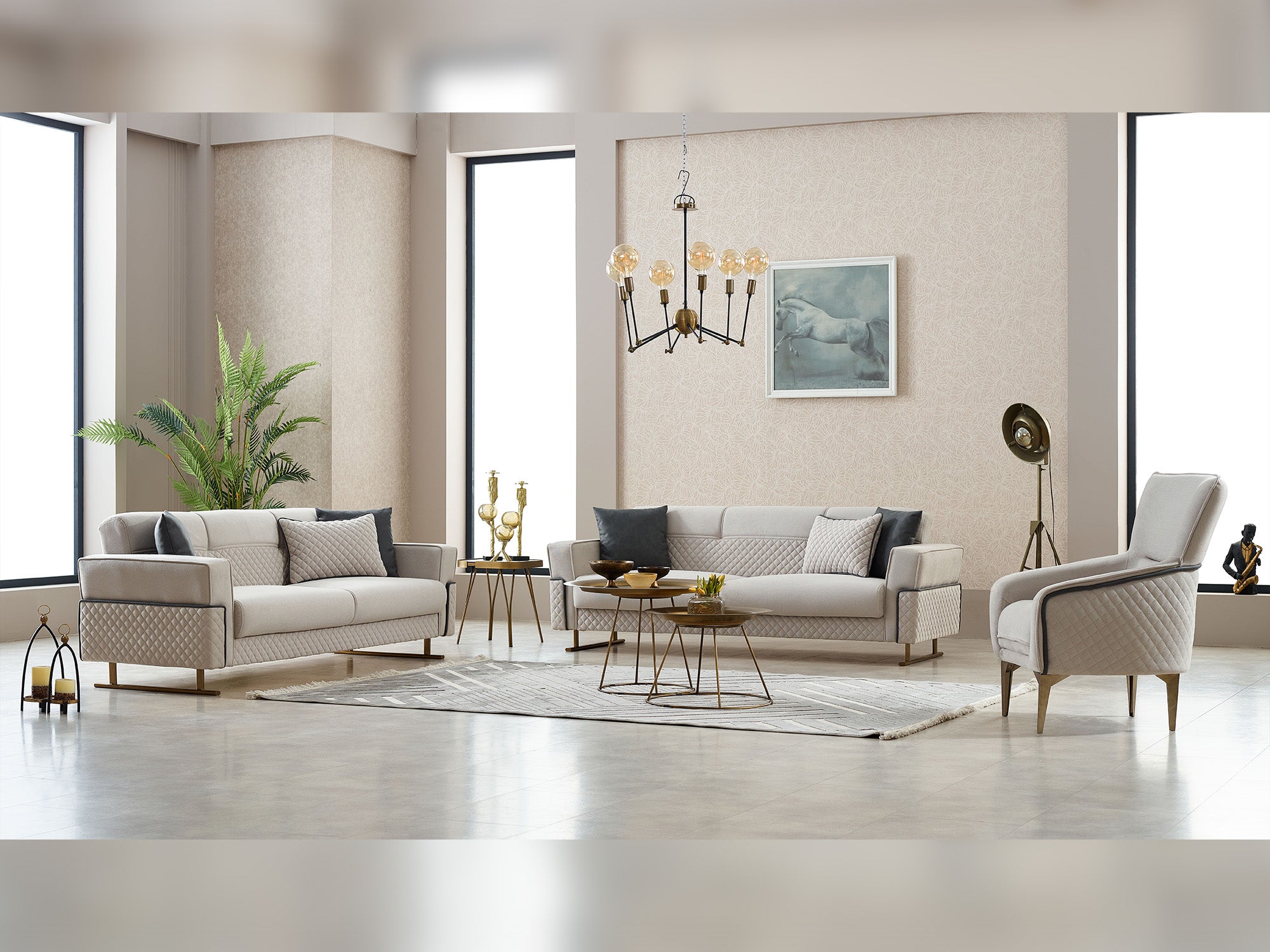 Miranda 3-pieces (Sofa & Loveseat & Chair) Livingroom