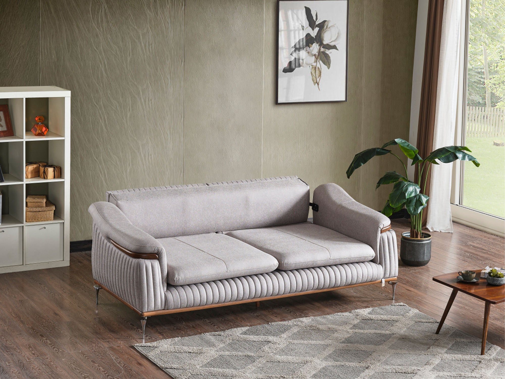 Ahsen 3-pieces (Sofa & Loveseat & Chair) Livingroom Set Light Grey