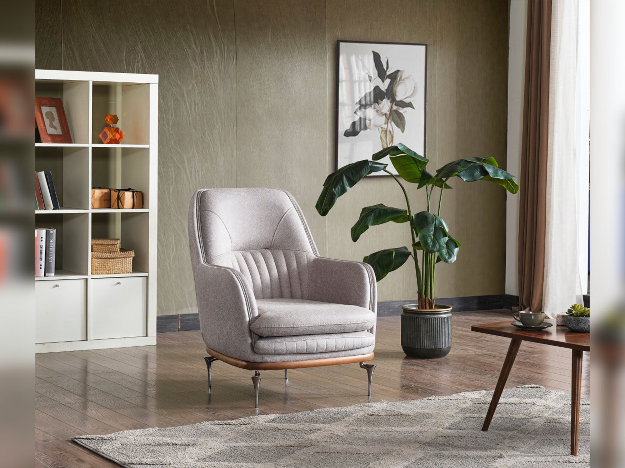 Ahsen 3-pieces (Sofa & Loveseat & Chair) Livingroom Set Light Grey