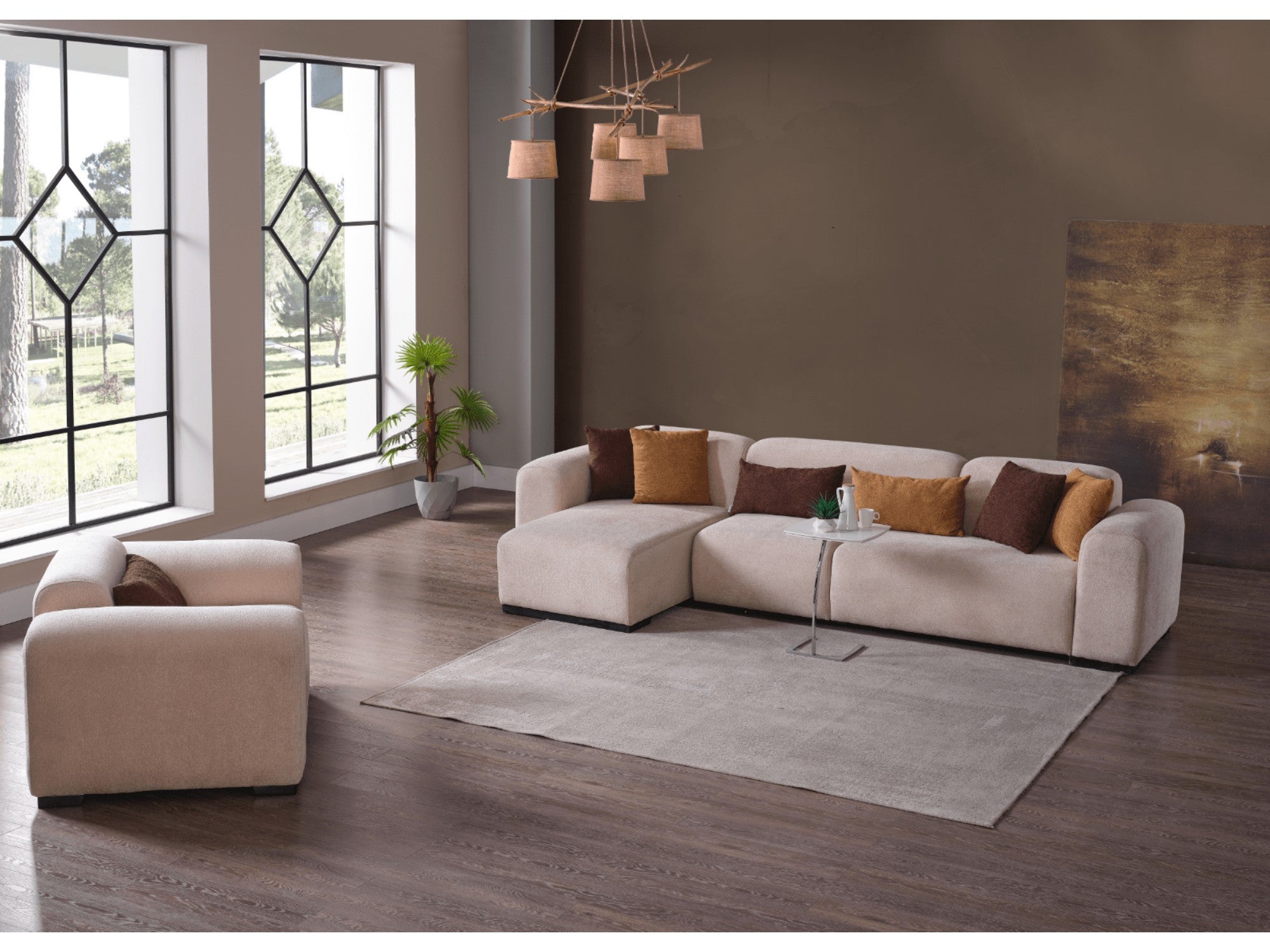 Monza Convertible Livingroom Set (2 Sofa & 2 Chair)