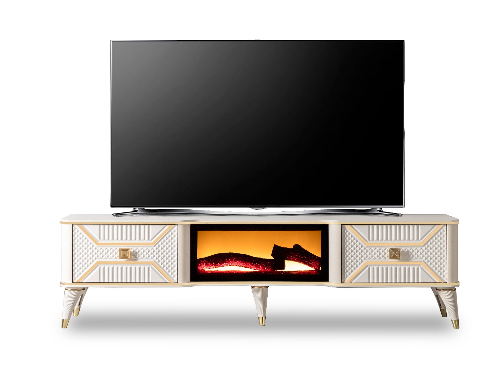 Napoli Fireplace Tv Stand Cream