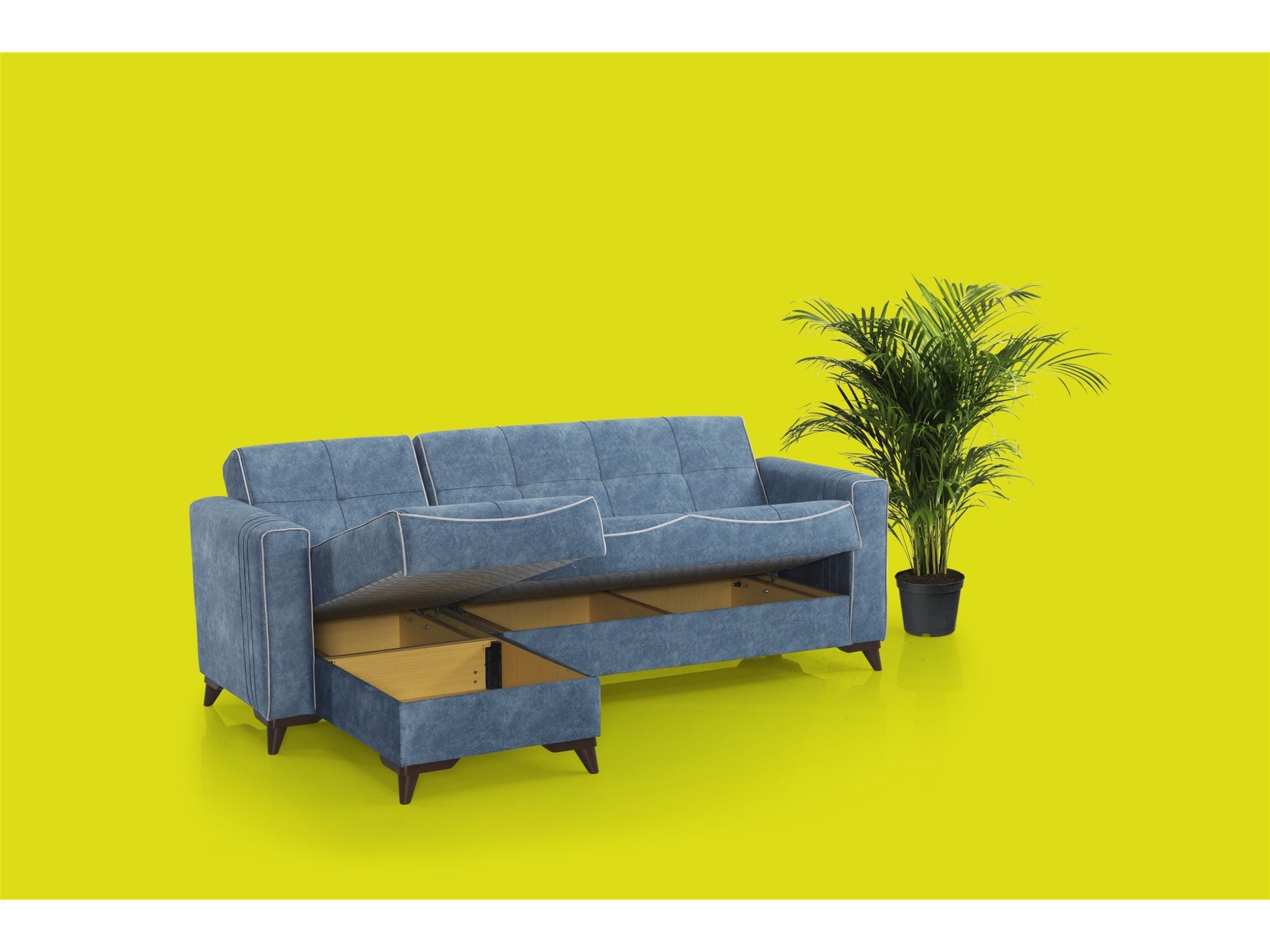 Napoli Mini Convertible Sectional With Ottoman