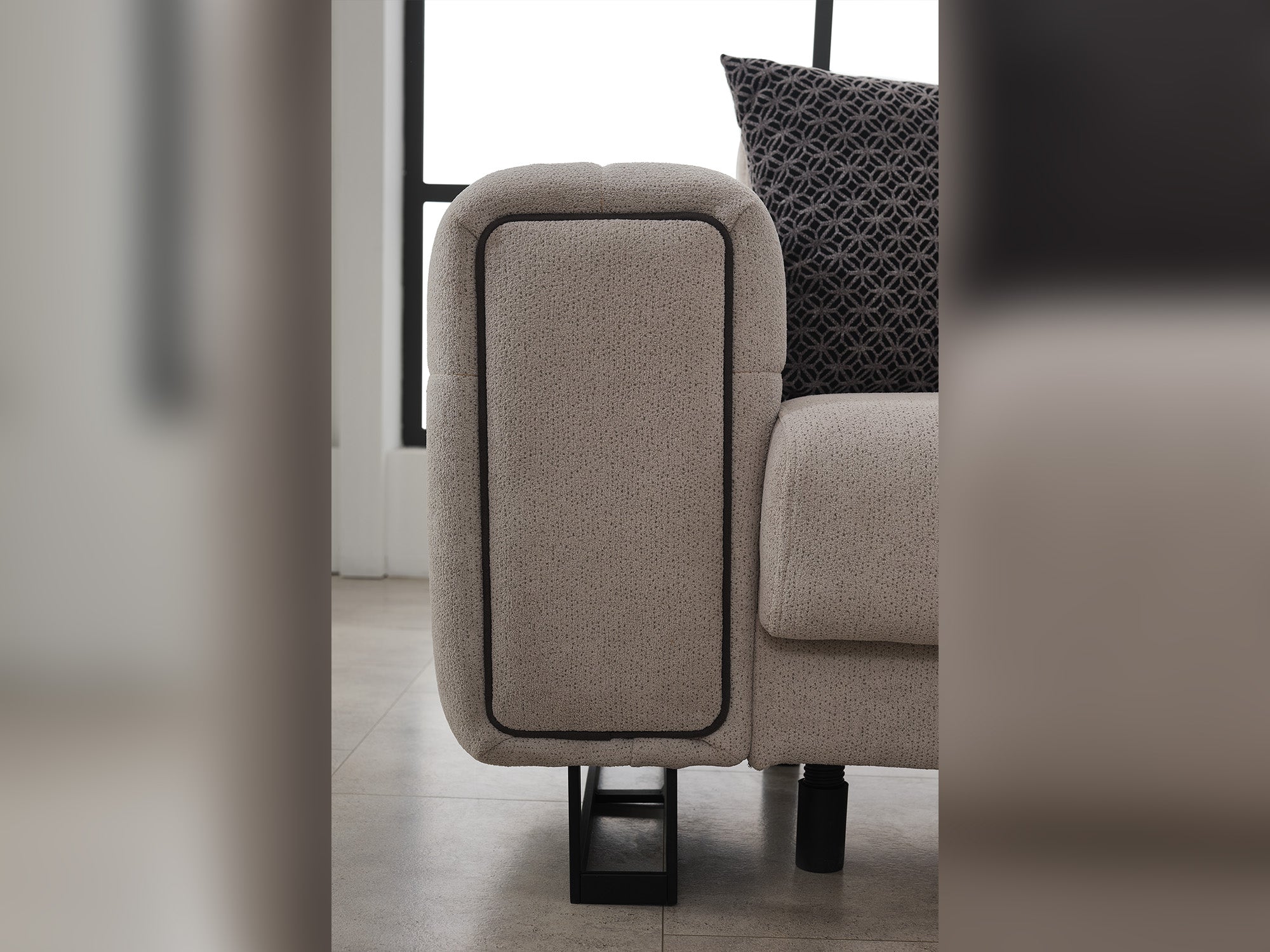Nero Convertible Sofa Light Grey