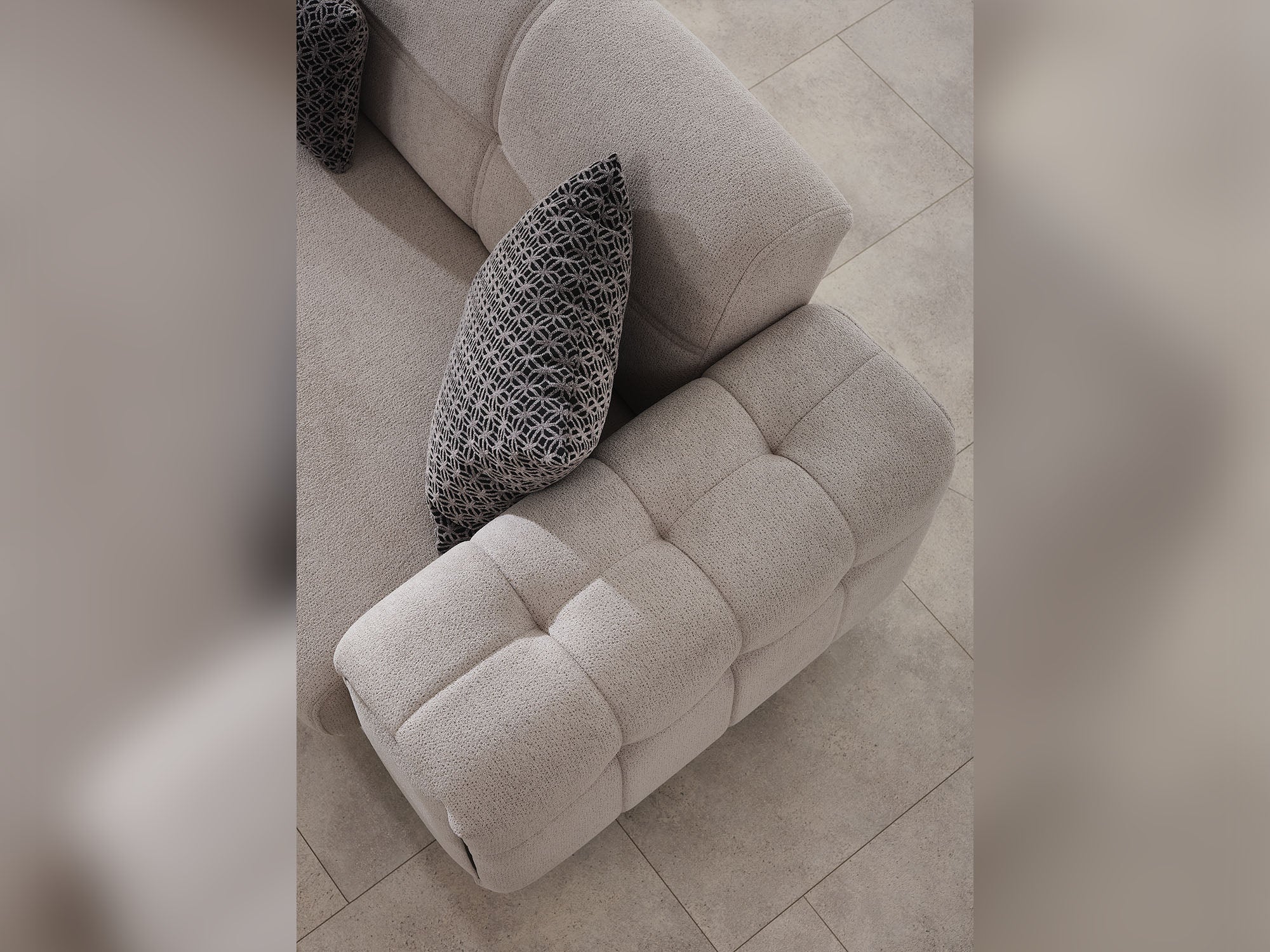 Nero Convertible Sofa Light Grey