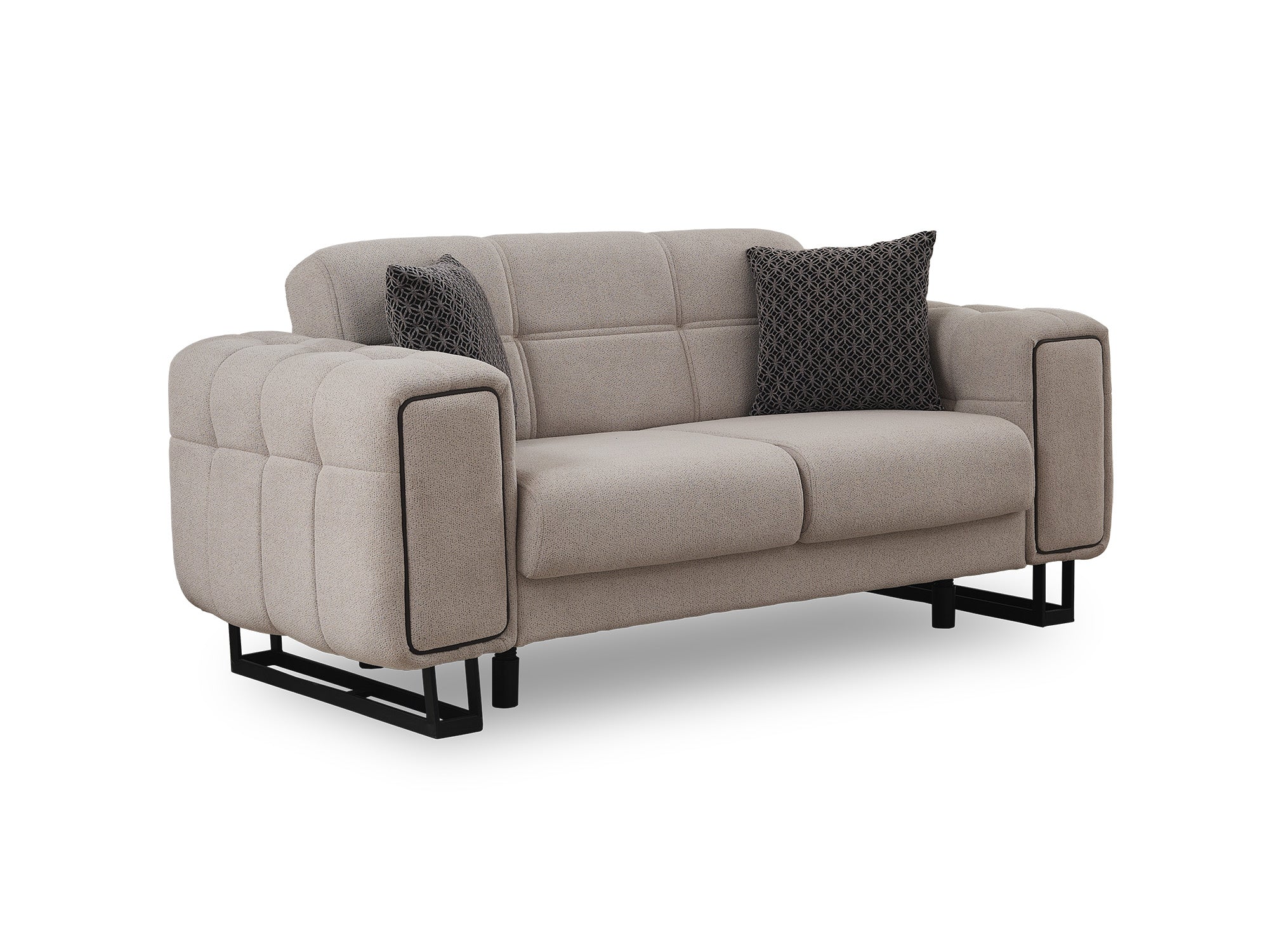 Nero Convertible Loveseat Light Grey