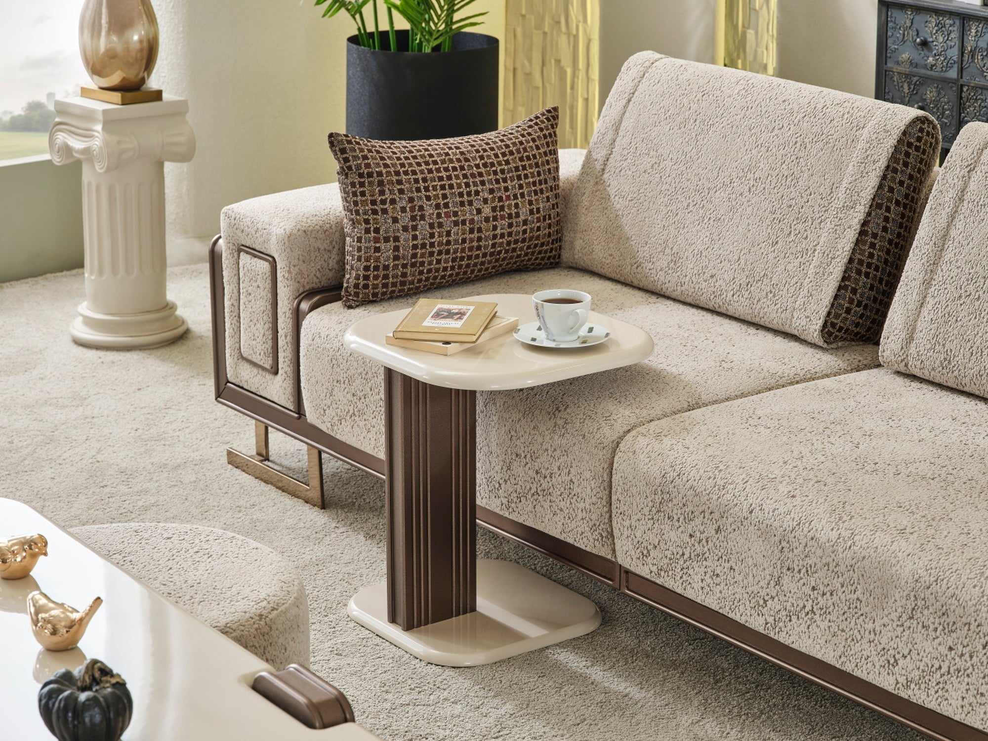 Nirvana Stationary Livingroom (2 4 Seat Sofa & 2 Chair) Beige