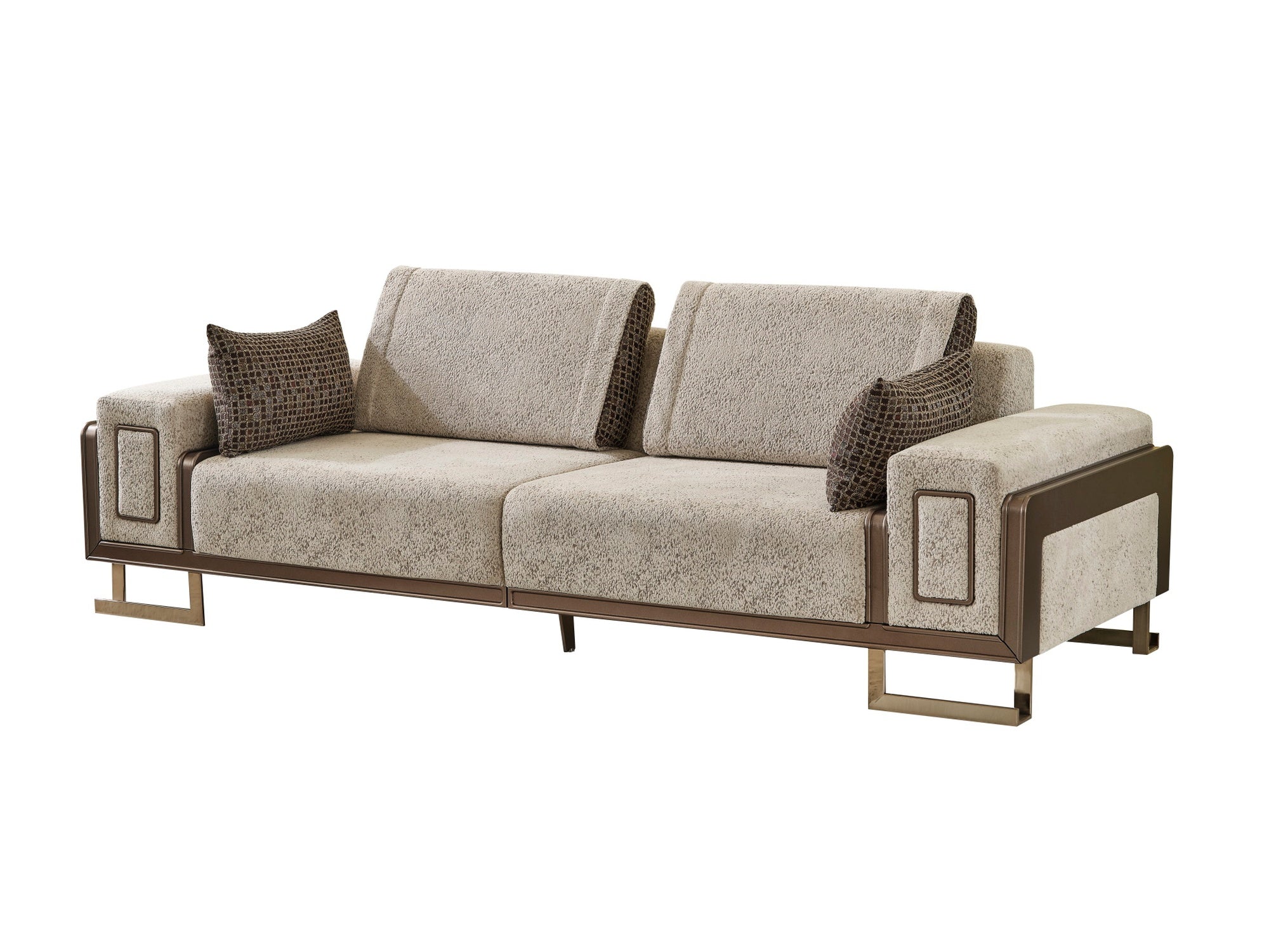 Nirvana Stationary Livingroom (2 4 Seat Sofa & 2 Chair) Beige
