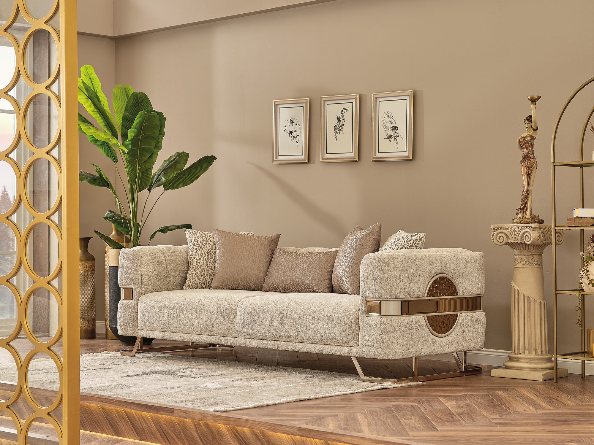 Nova Stationary Sofa Cream