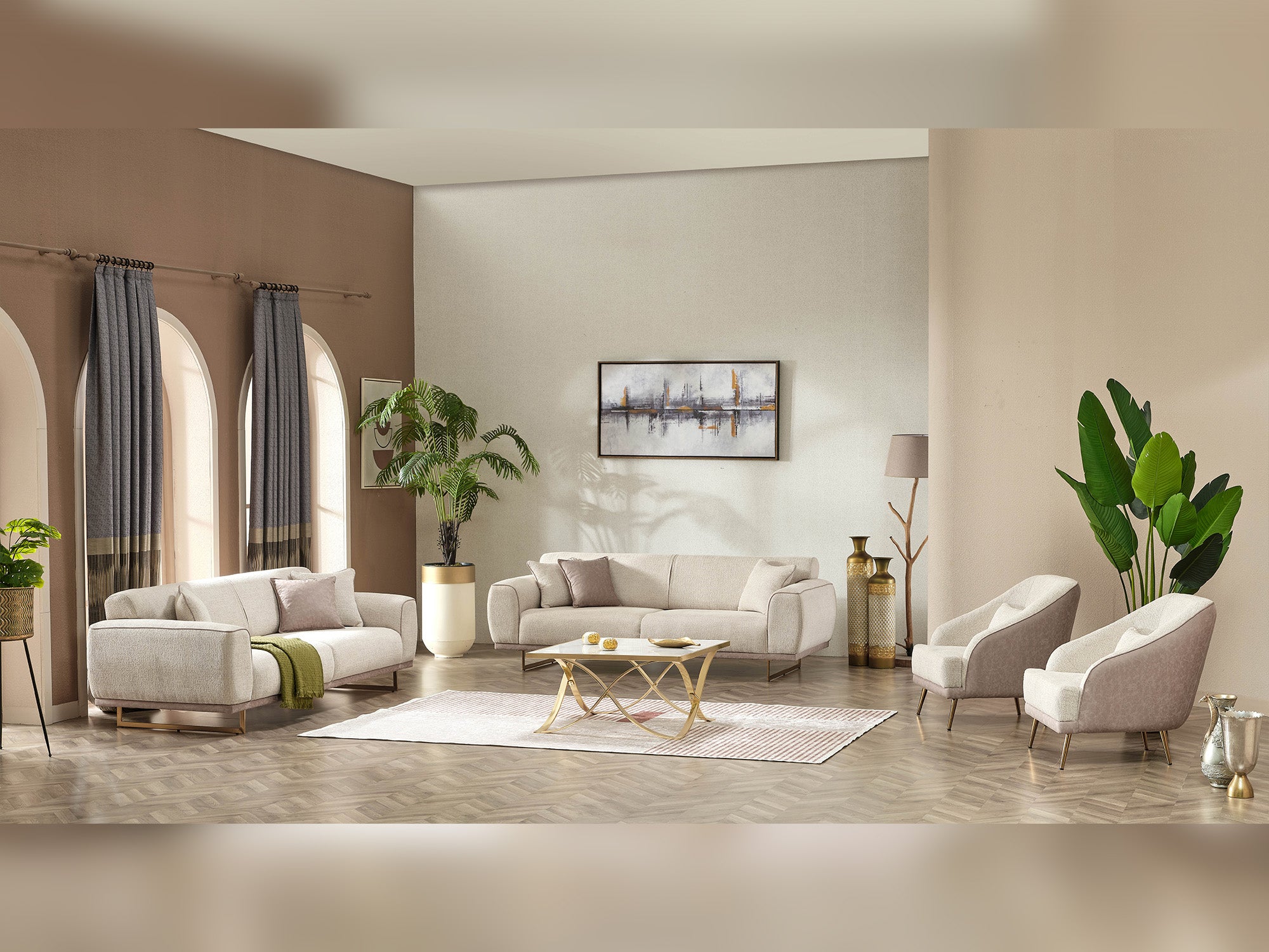 Odessa Convertible Livingroom Set (2 Sofa & 2 Chair)