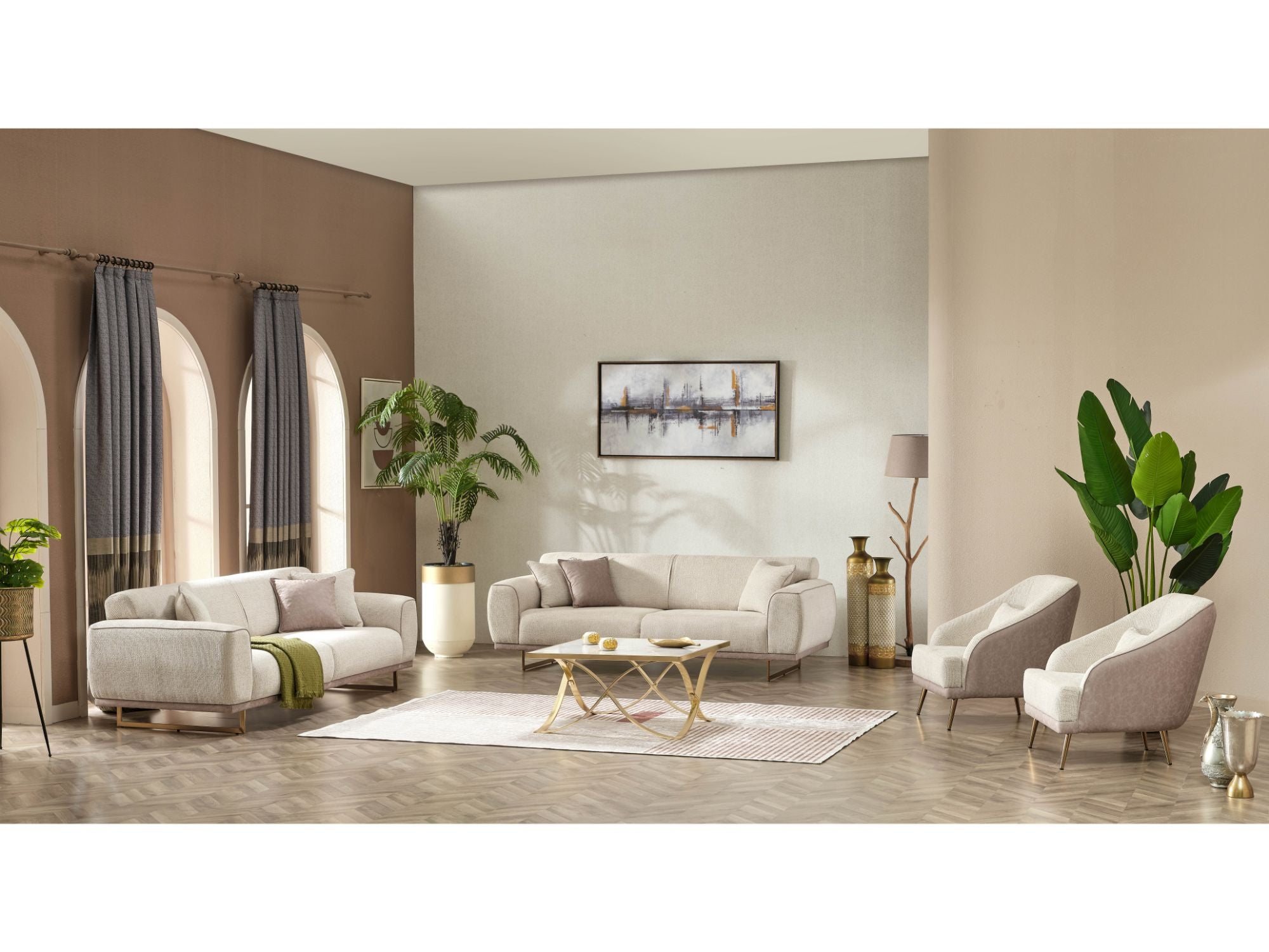 Odessa Convertible Livingroom Set (2 Sofa & 2 Chair)