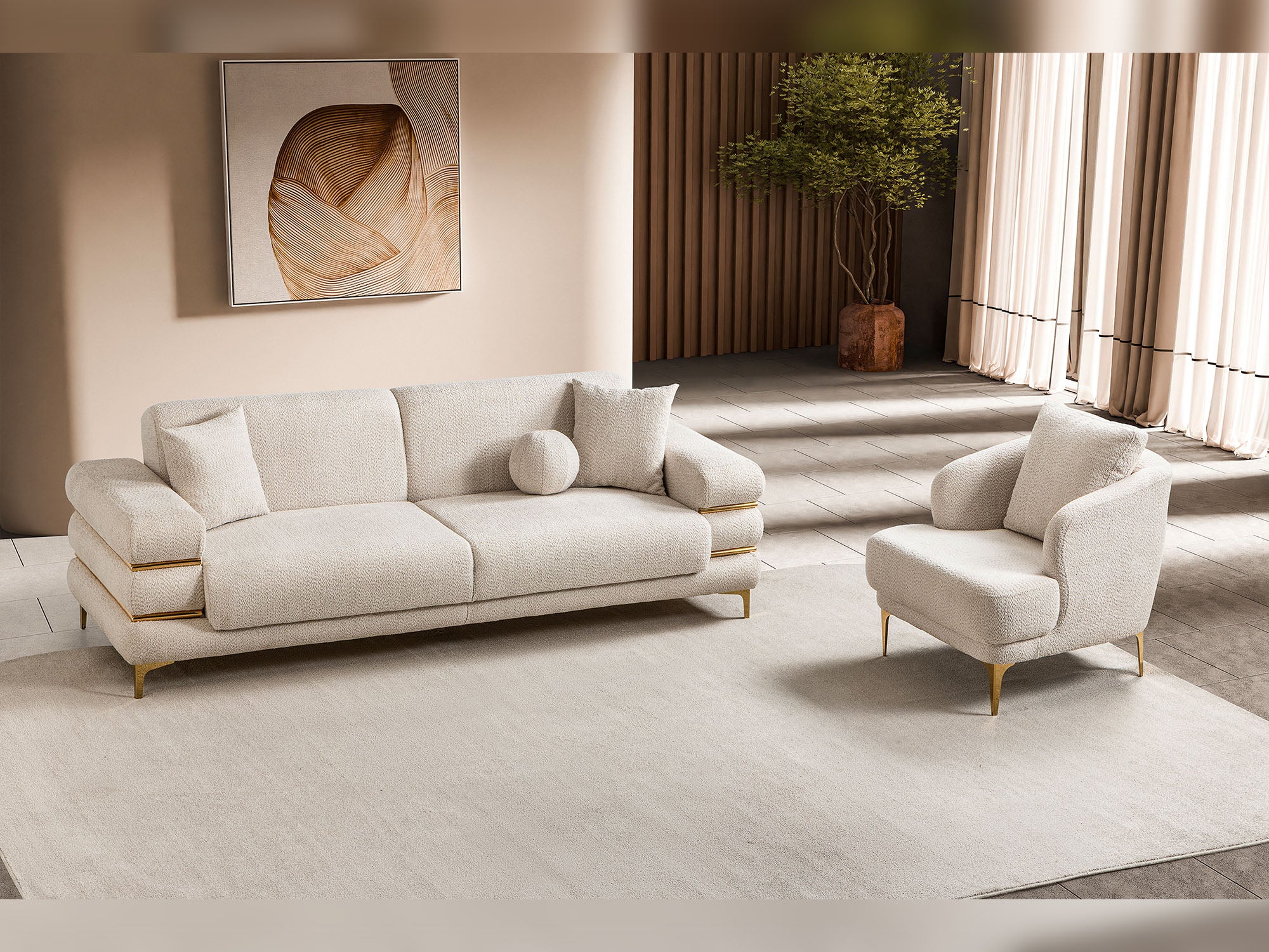Odessa 3-pieces (Sofa & Loveseat & Chair) Livingroom Set