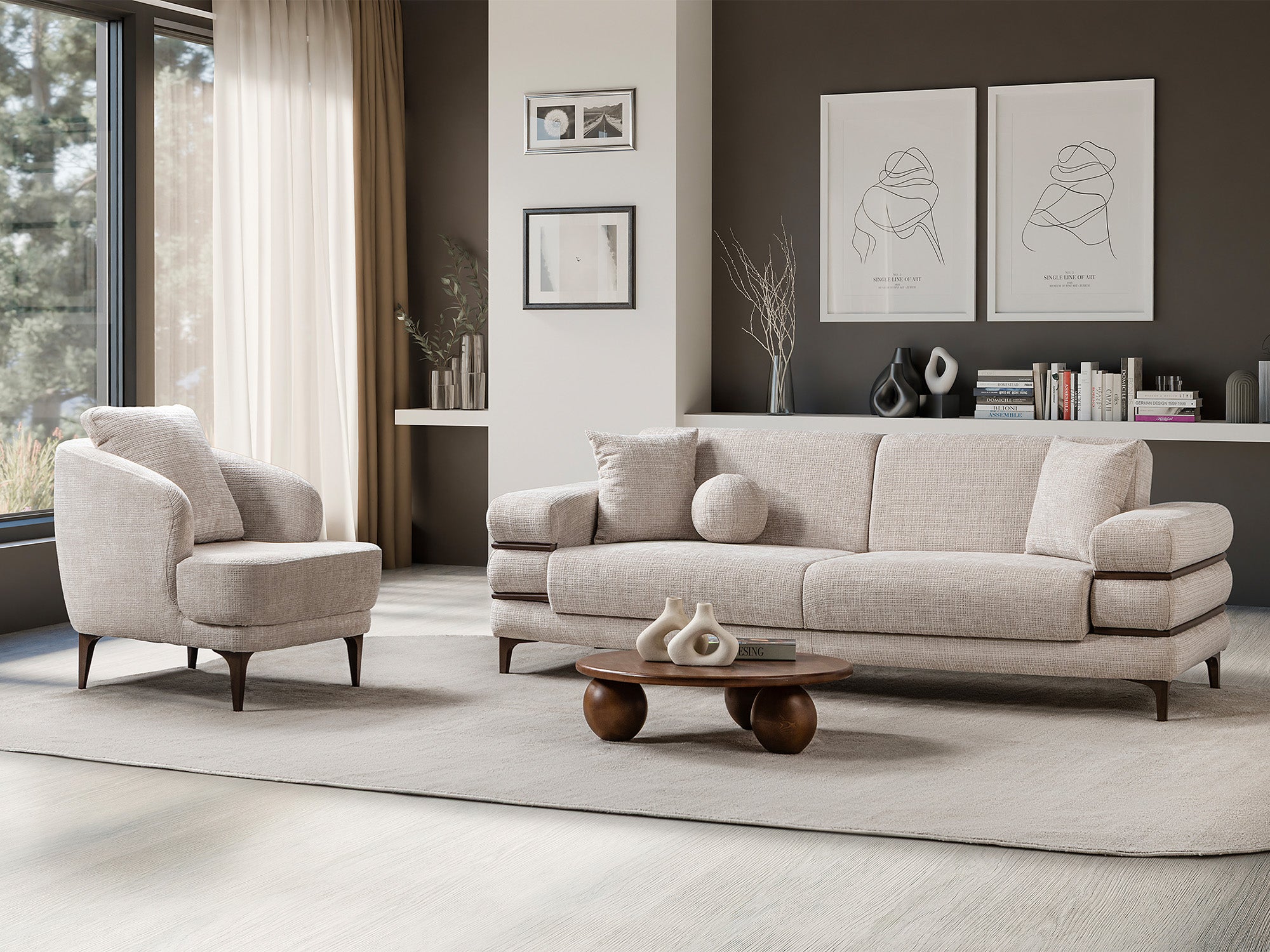 Odessa 3-pieces (Sofa & Loveseat & Chair) Livingroom Set