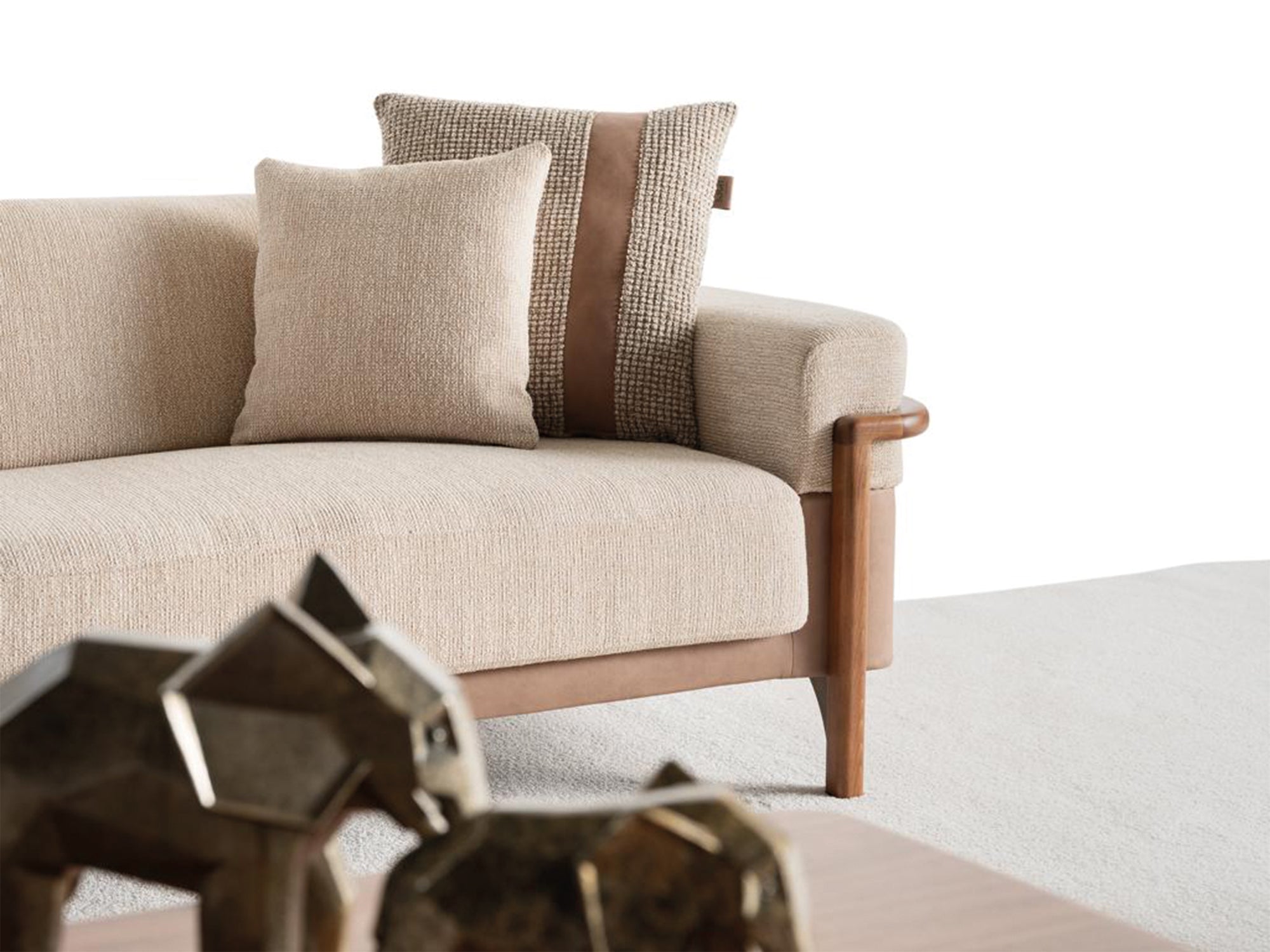 Odin 4-pieces (4 Seater Sofa & 3 Seater Sofa & 2 Chair) Livingroom Set Cream