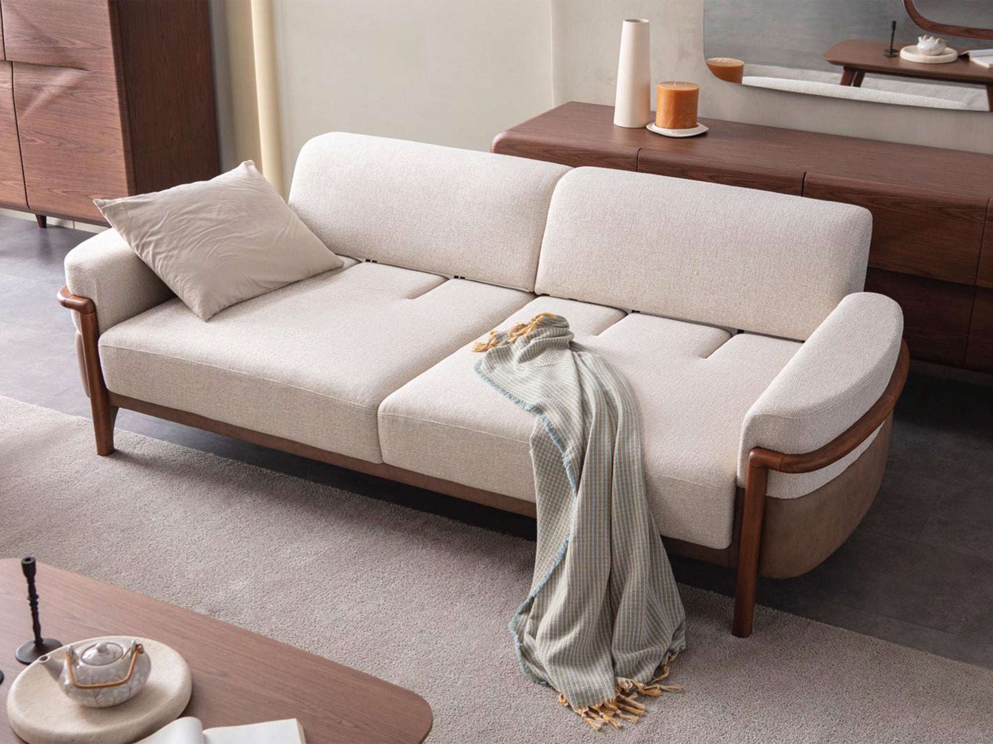 Odin Convertible 3 Seater Sofa Cream