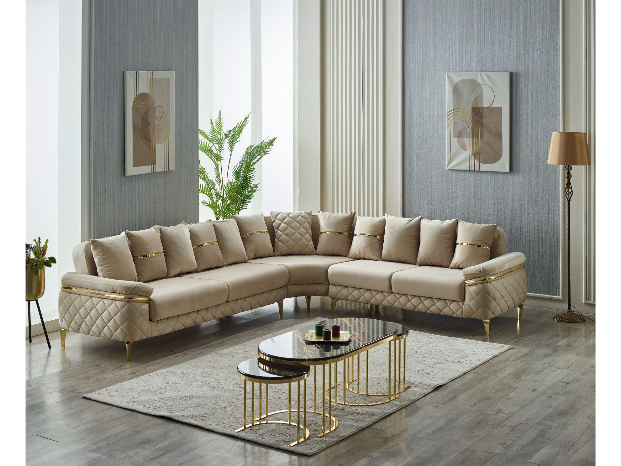 Orlando Convertible Sectional Beige