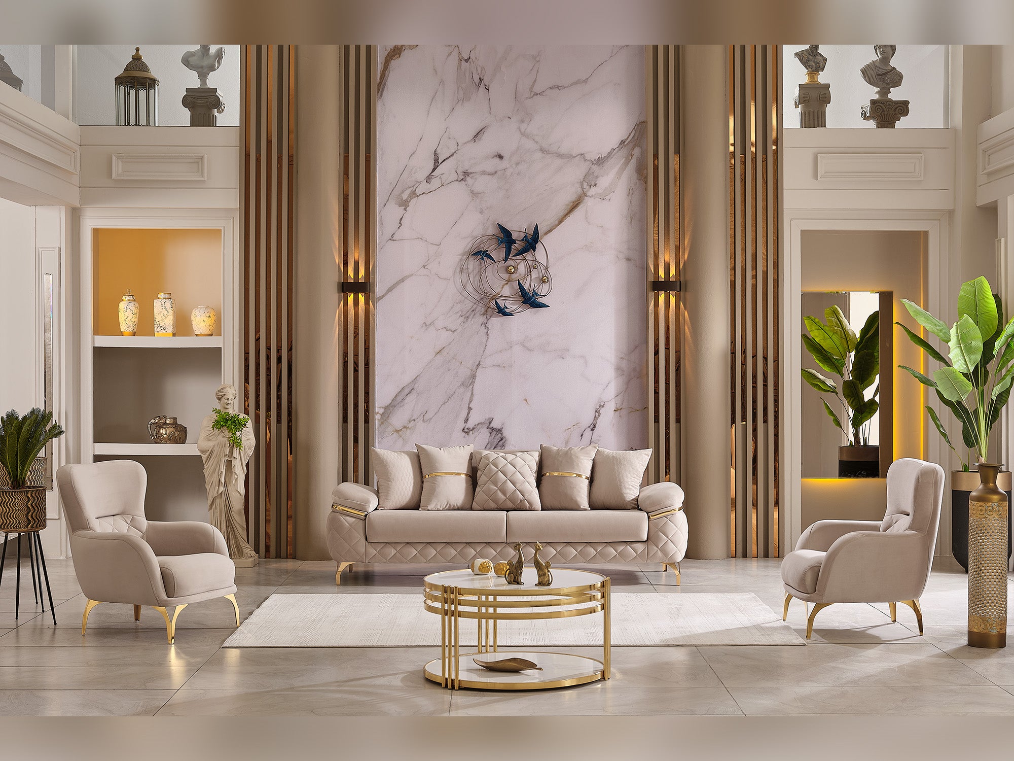 Orlando Convertible Loveseat Beige