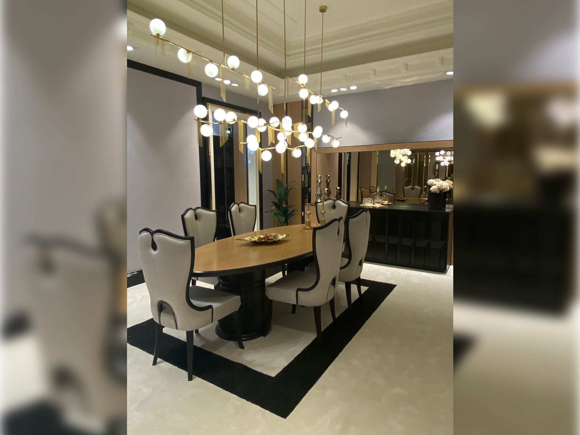 Lagos Diningroom Set (Table & 6 Chair & Console With Mirror)