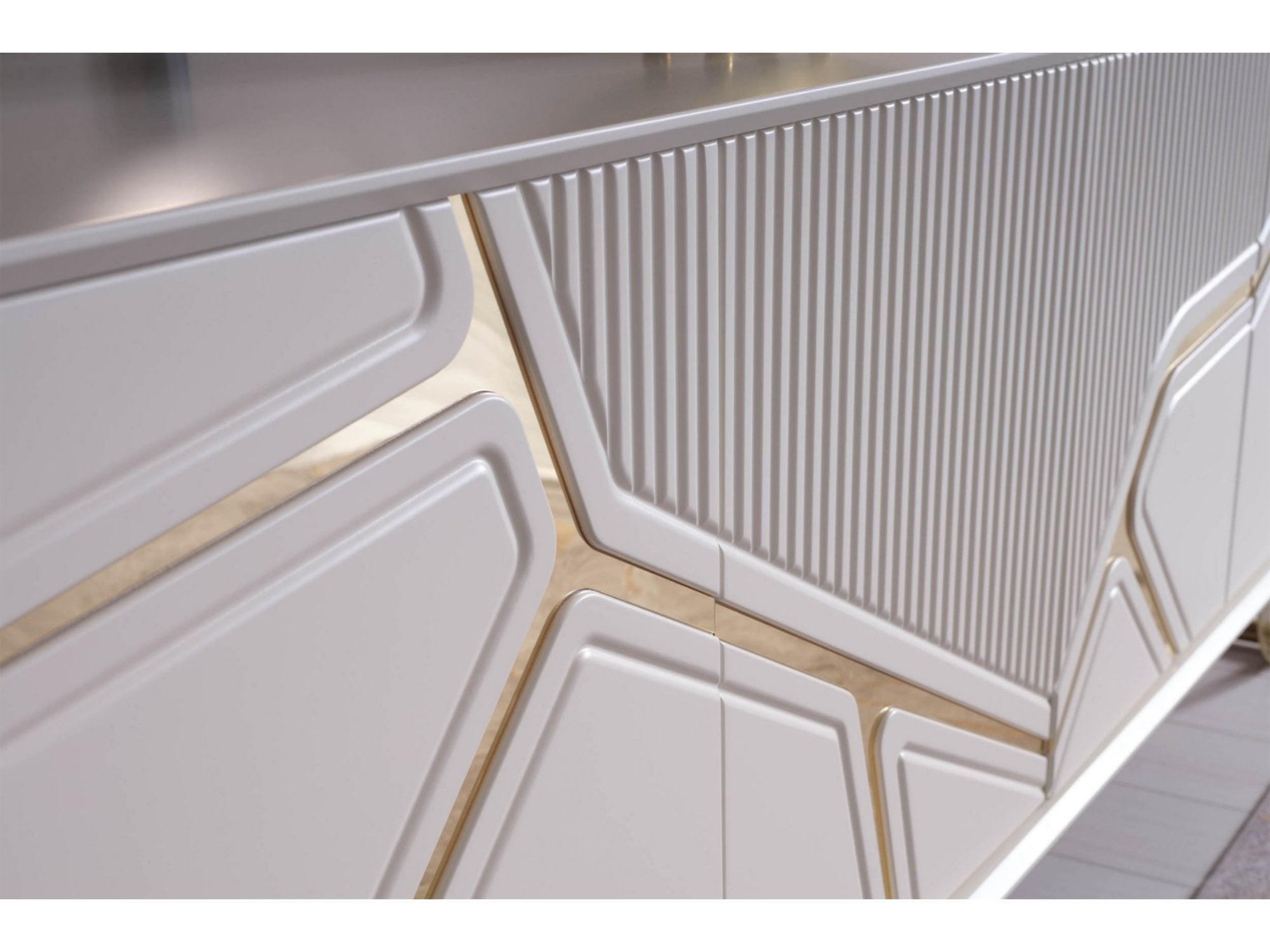 Pırlanta Diningroom Set (Table & 6 Chair & Console With Mirror)