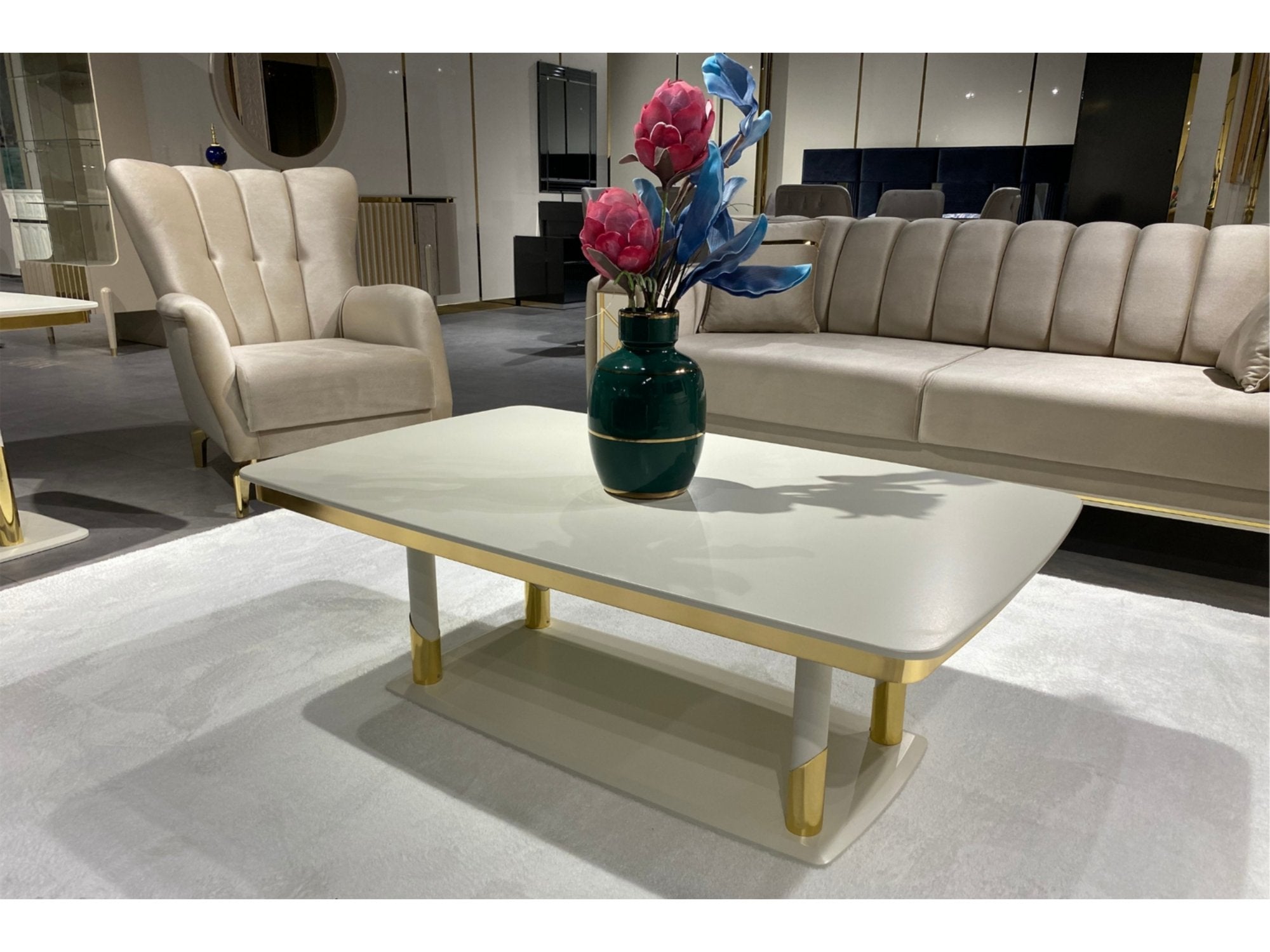 Pırlanta Diningroom Set (Table & 6 Chair & Console With Mirror)