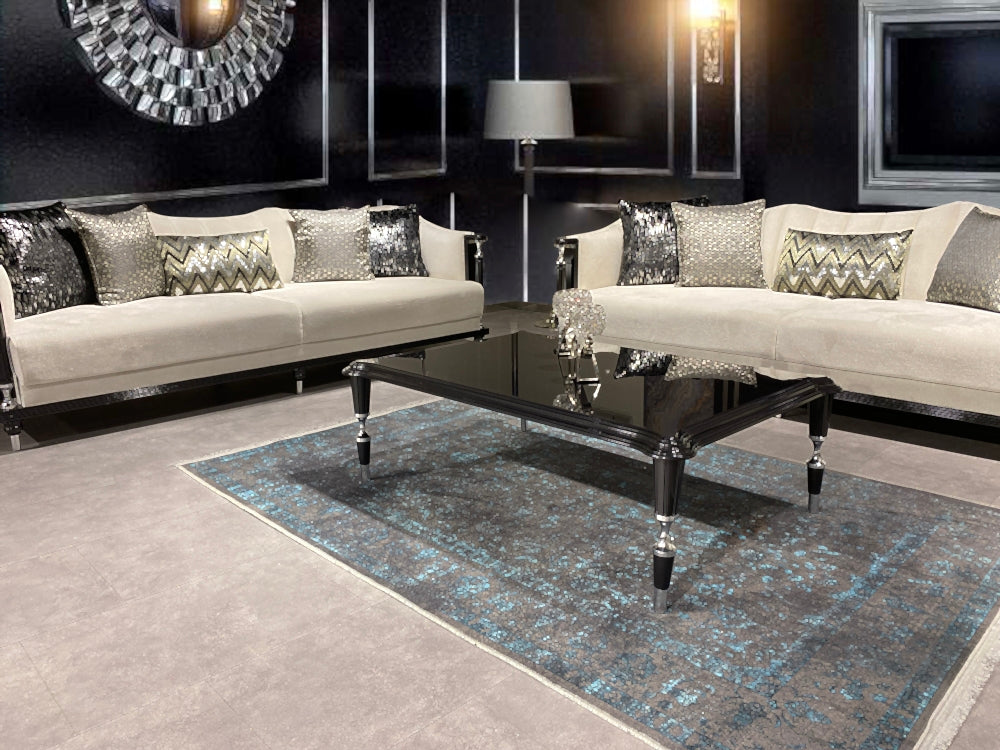 Porto Stationary Livingroom (2 4 Seat Sofa & 2 Chair) Grey