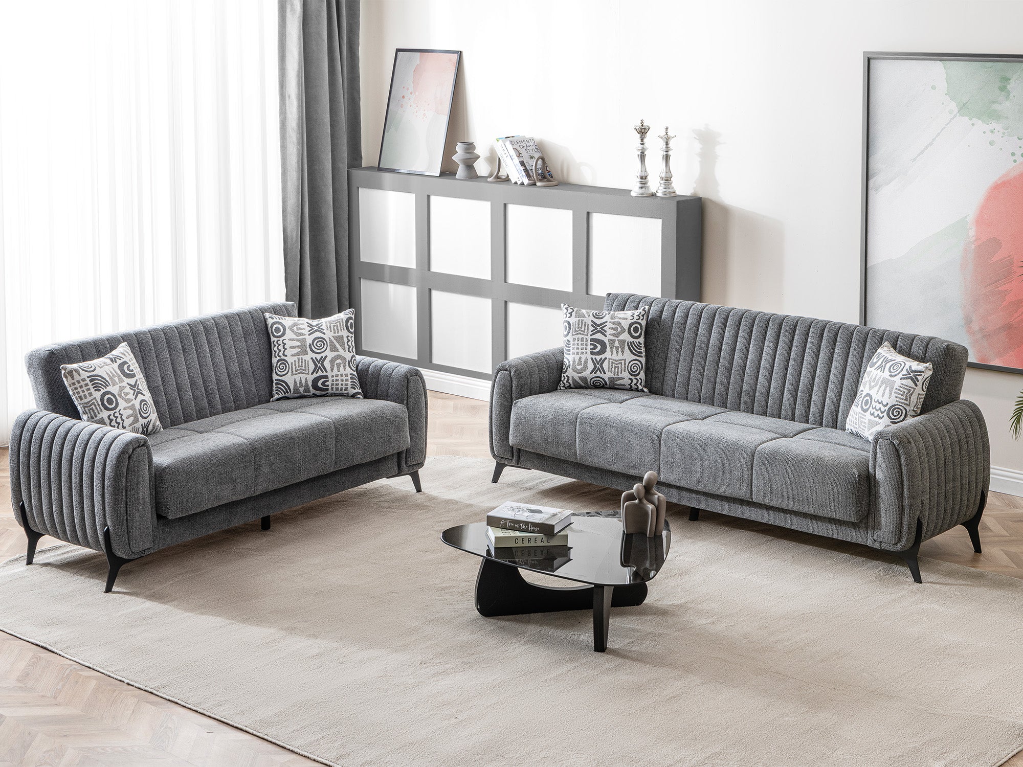 Palermo Convertible Sofa Grey