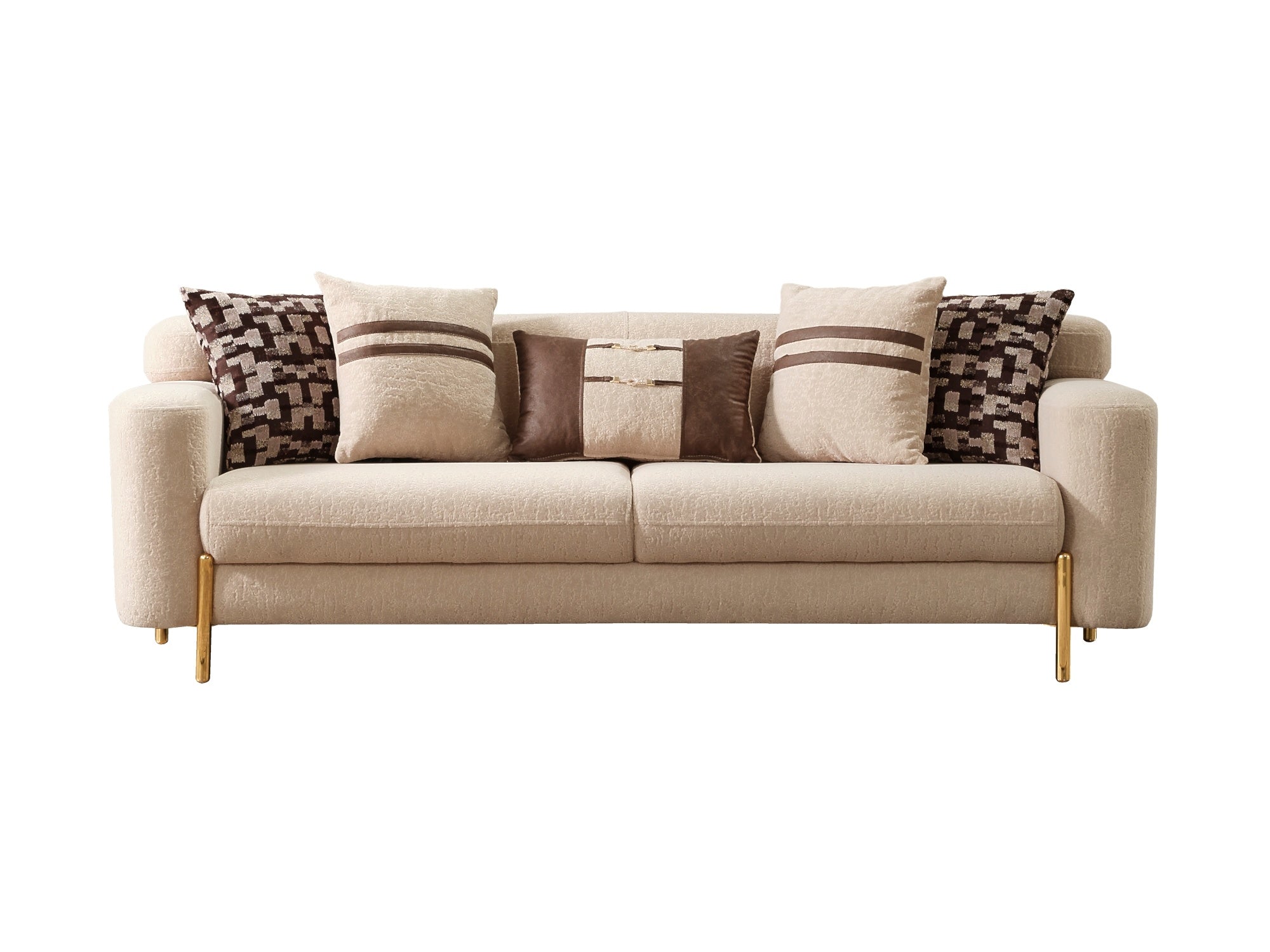 Shelby Stationary Livingroom (2 Sofa & 2 Chair) Beige