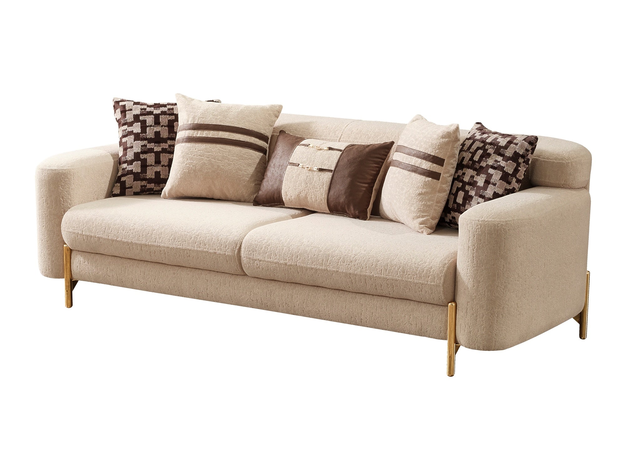 Shelby Stationary Livingroom (2 Sofa & 2 Chair) Beige