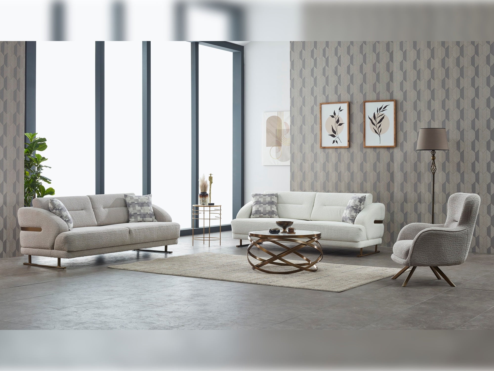 Panamera Stationary Livingroom Set (2 Sofa & 2 Chair)