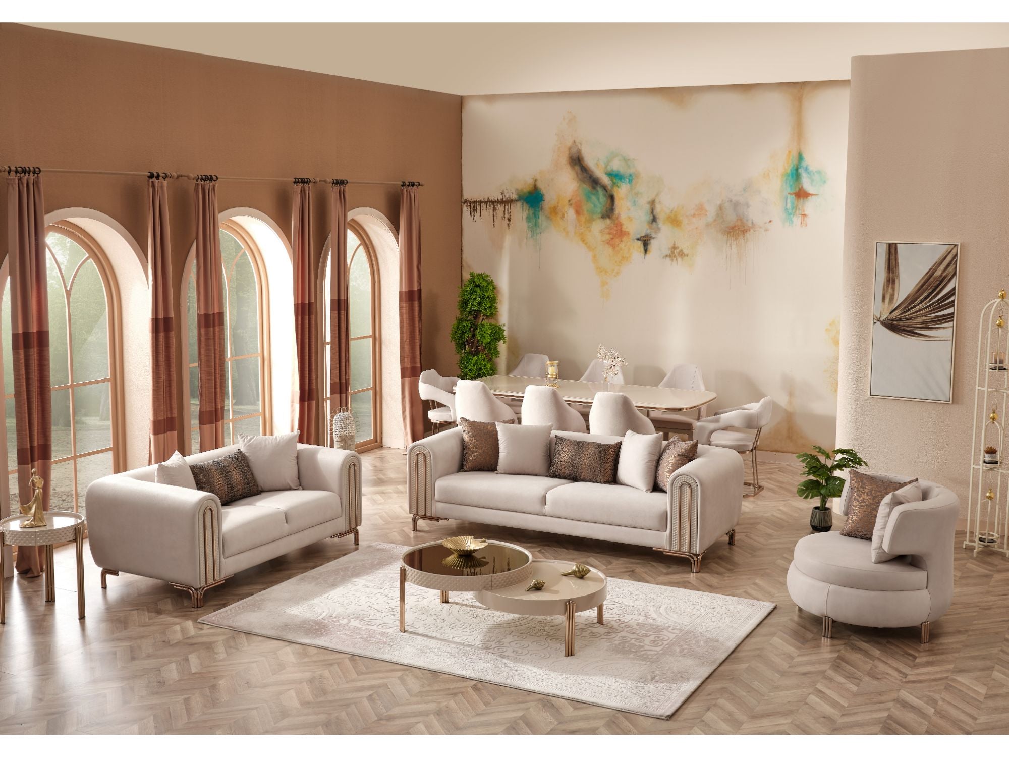 Paris Stationary Sofa Cream