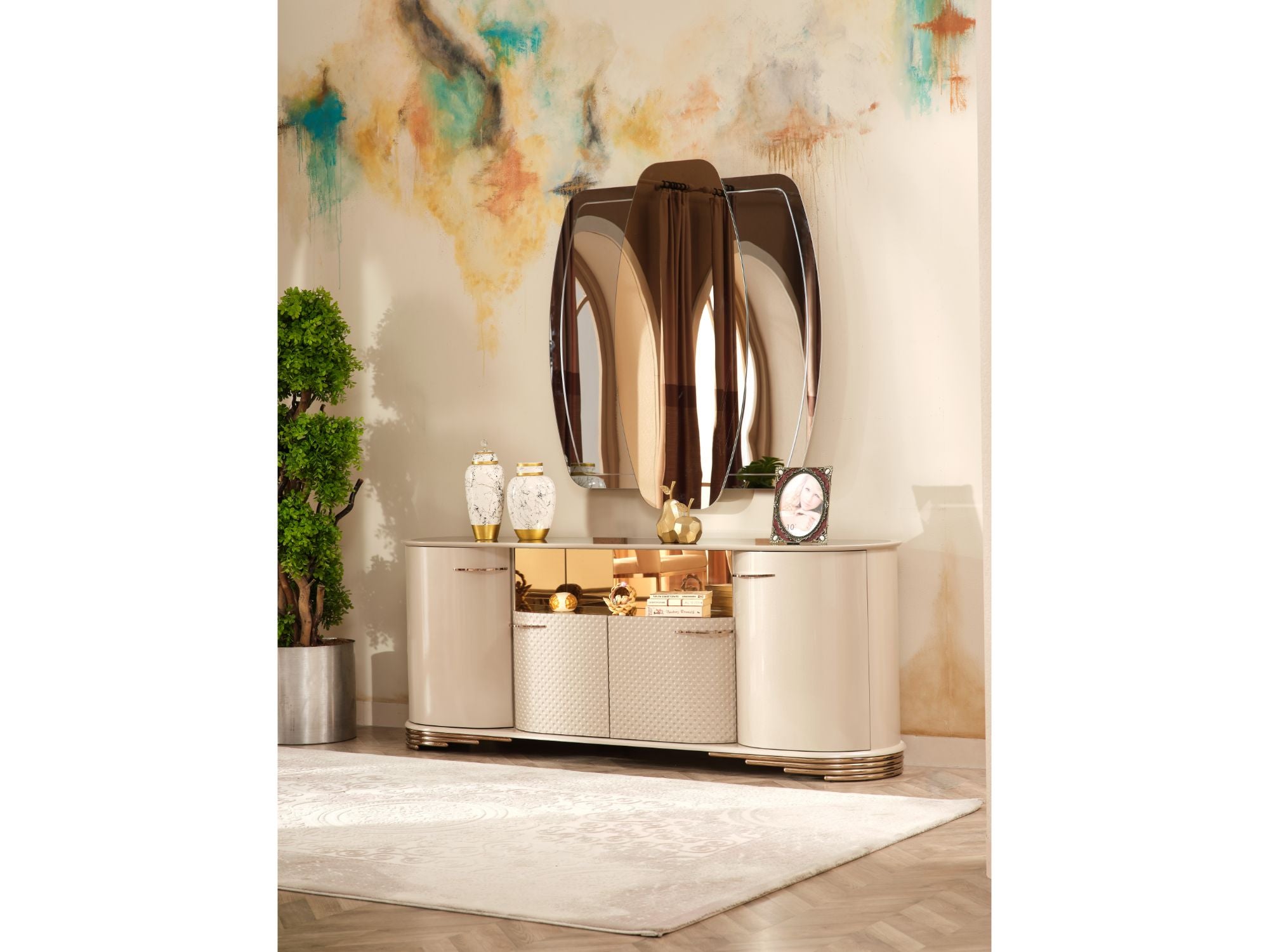 Paris Diningroom (Consol With Mirror & Dining Table & 6 Dining Chair)