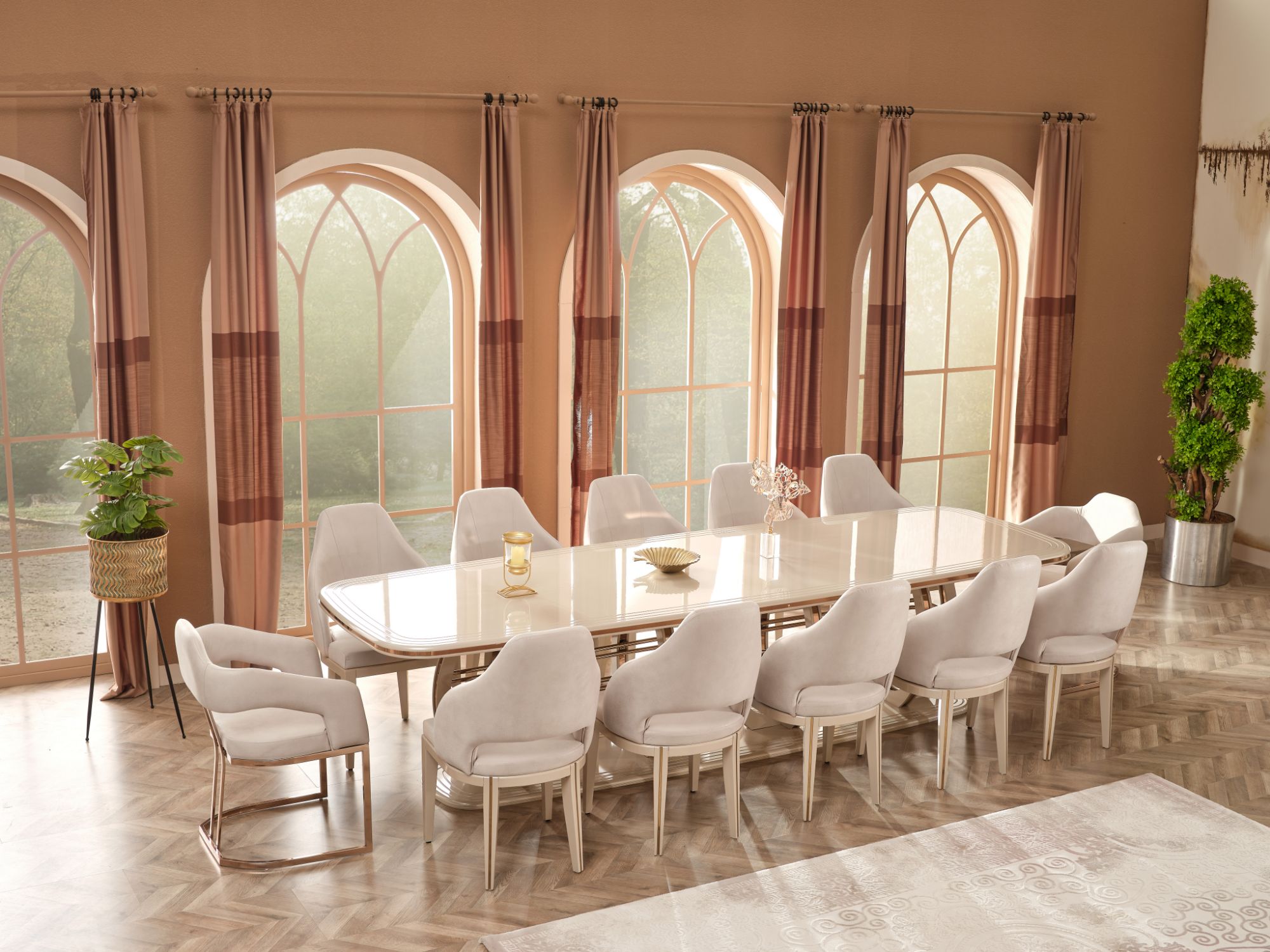 Paris Diningroom (Consol With Mirror & Dining Table & 6 Dining Chair)
