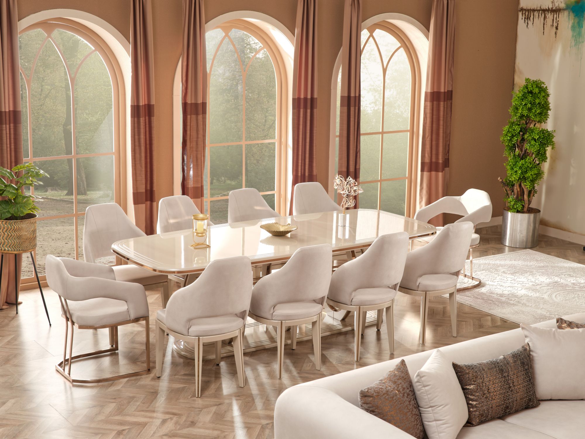 Paris Diningroom (Consol With Mirror & Dining Table & 6 Dining Chair)