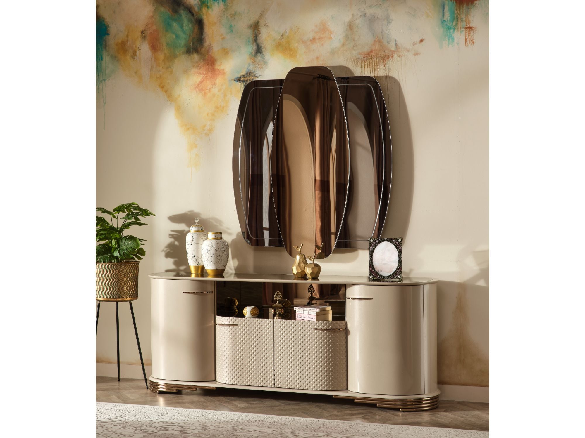 Paris Diningroom (Consol With Mirror & Dining Table & 6 Dining Chair)