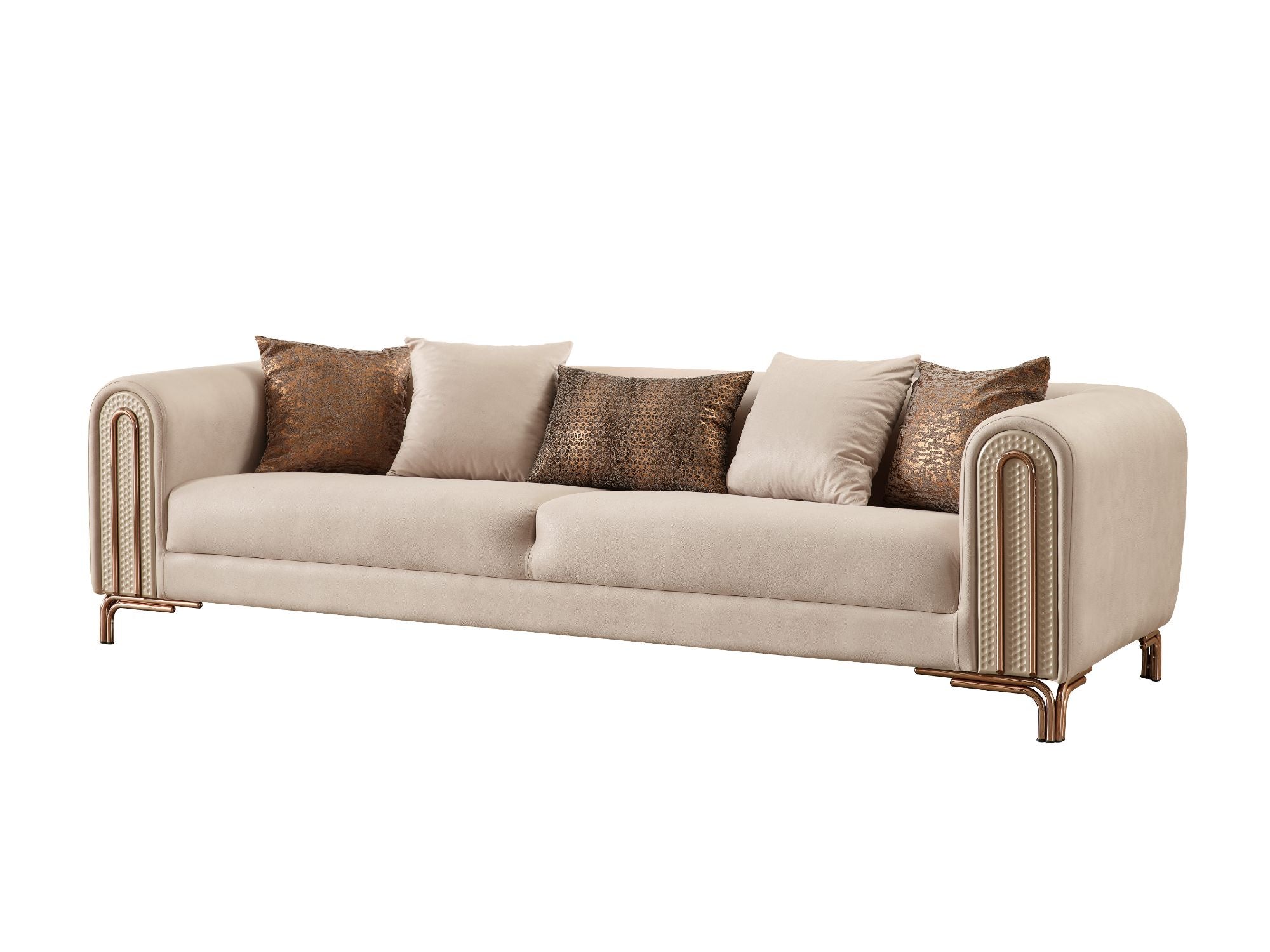Paris Stationary Livingroom (2 Sofa & 2 Chair) Cream
