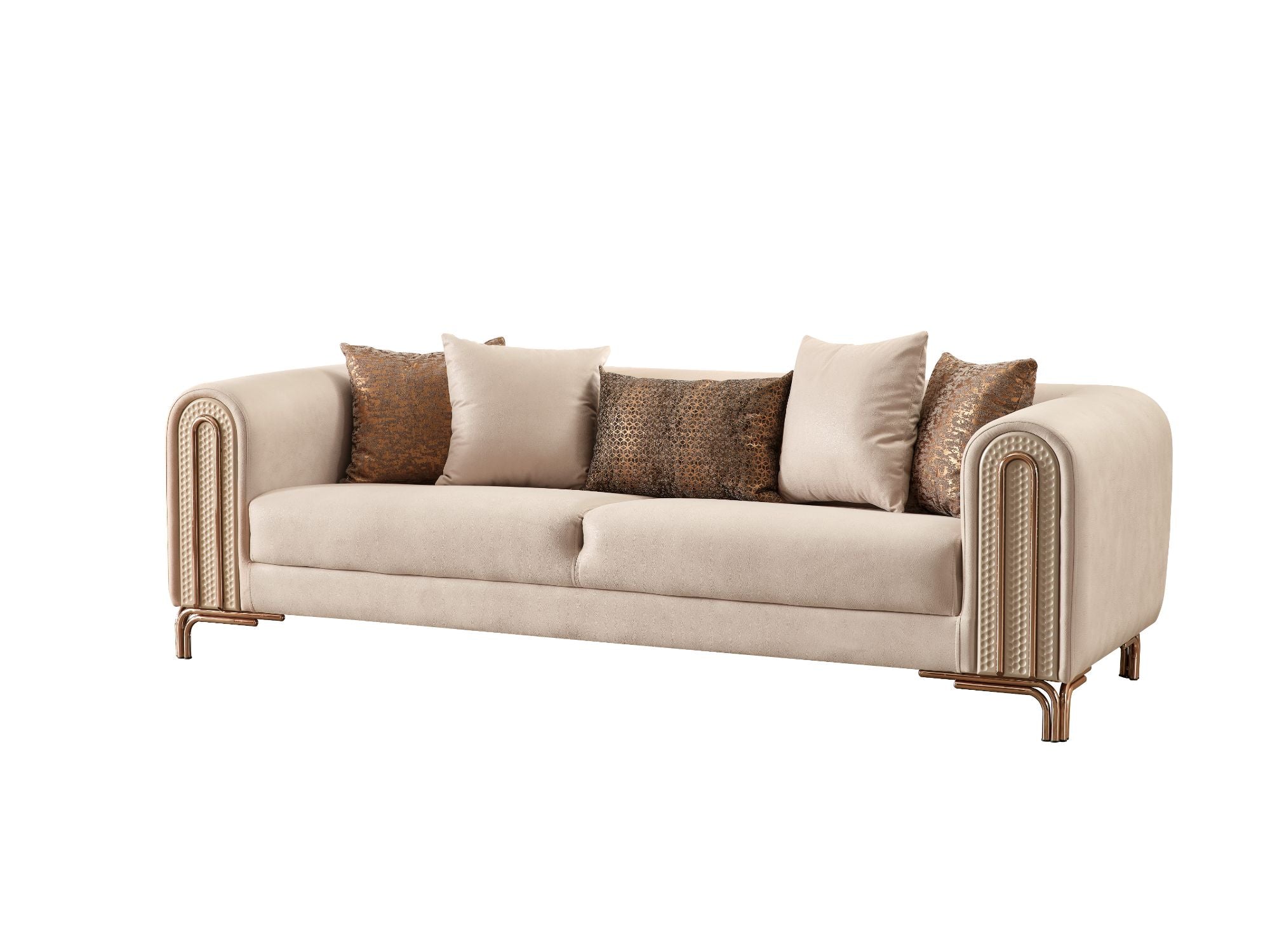 Paris Stationary Livingroom (2 Sofa & 2 Chair) Cream