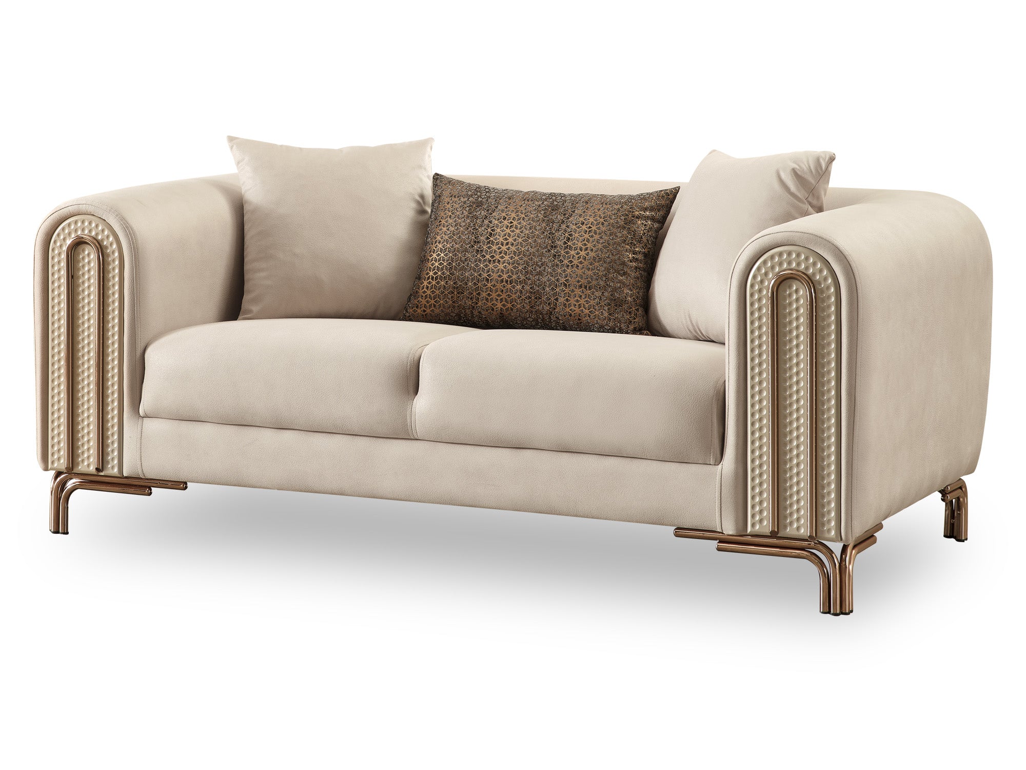 Paris Stationary Loveseat Cream