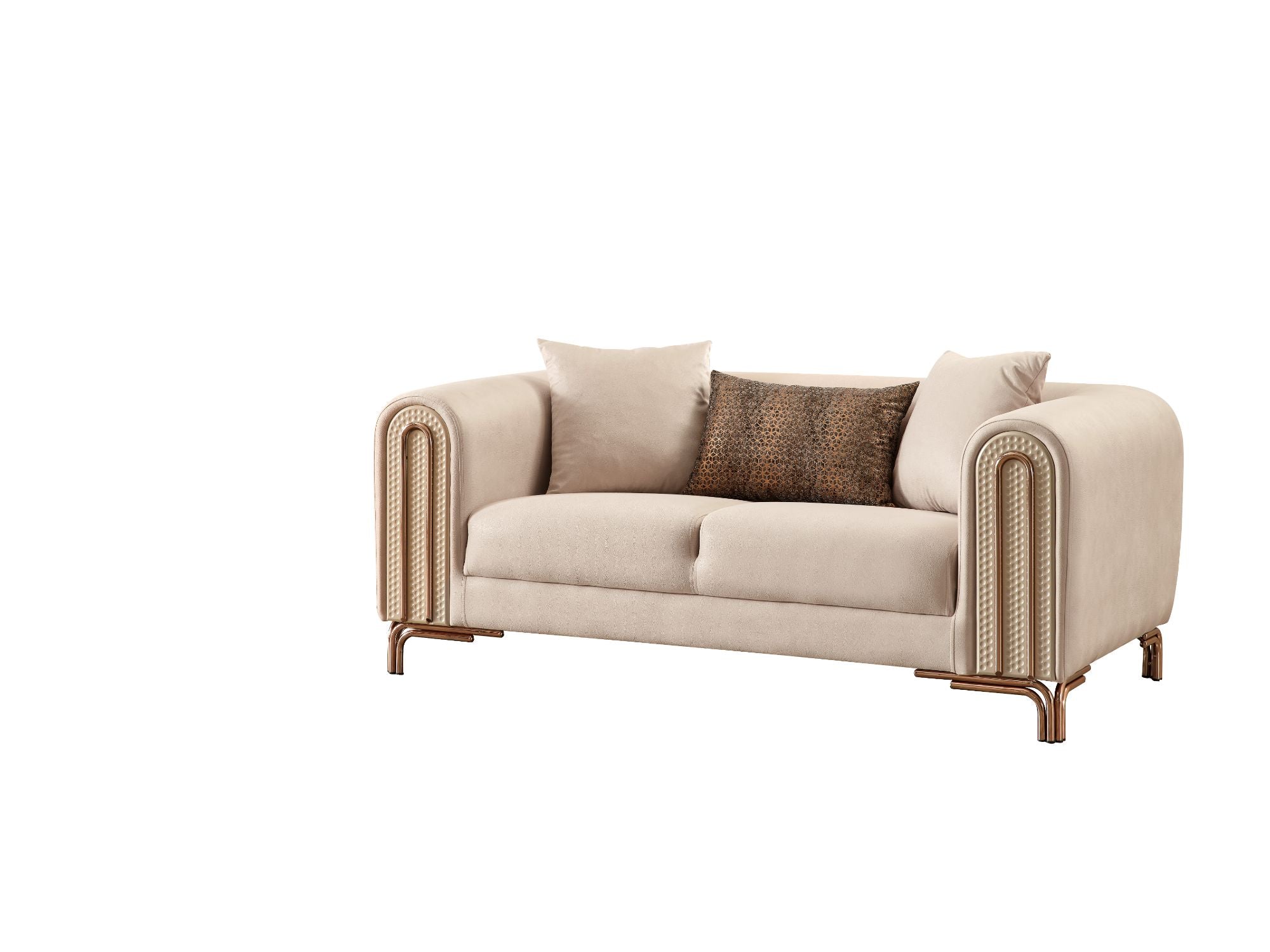Paris Stationary Livingroom (2 Sofa & 2 Chair) Cream
