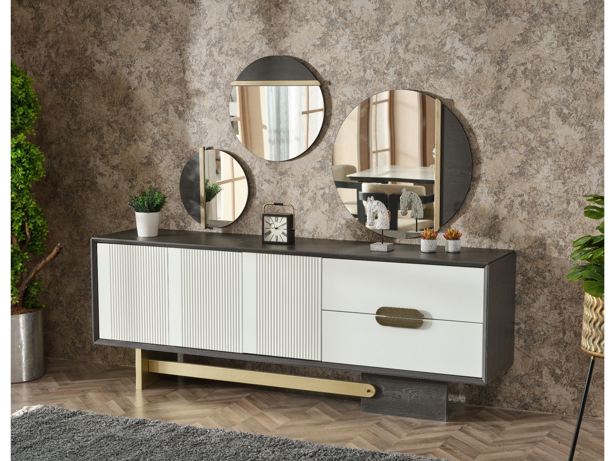 Pendik Diningroom (Consol With Mirror & Dining Table & 6 Dining Chair)