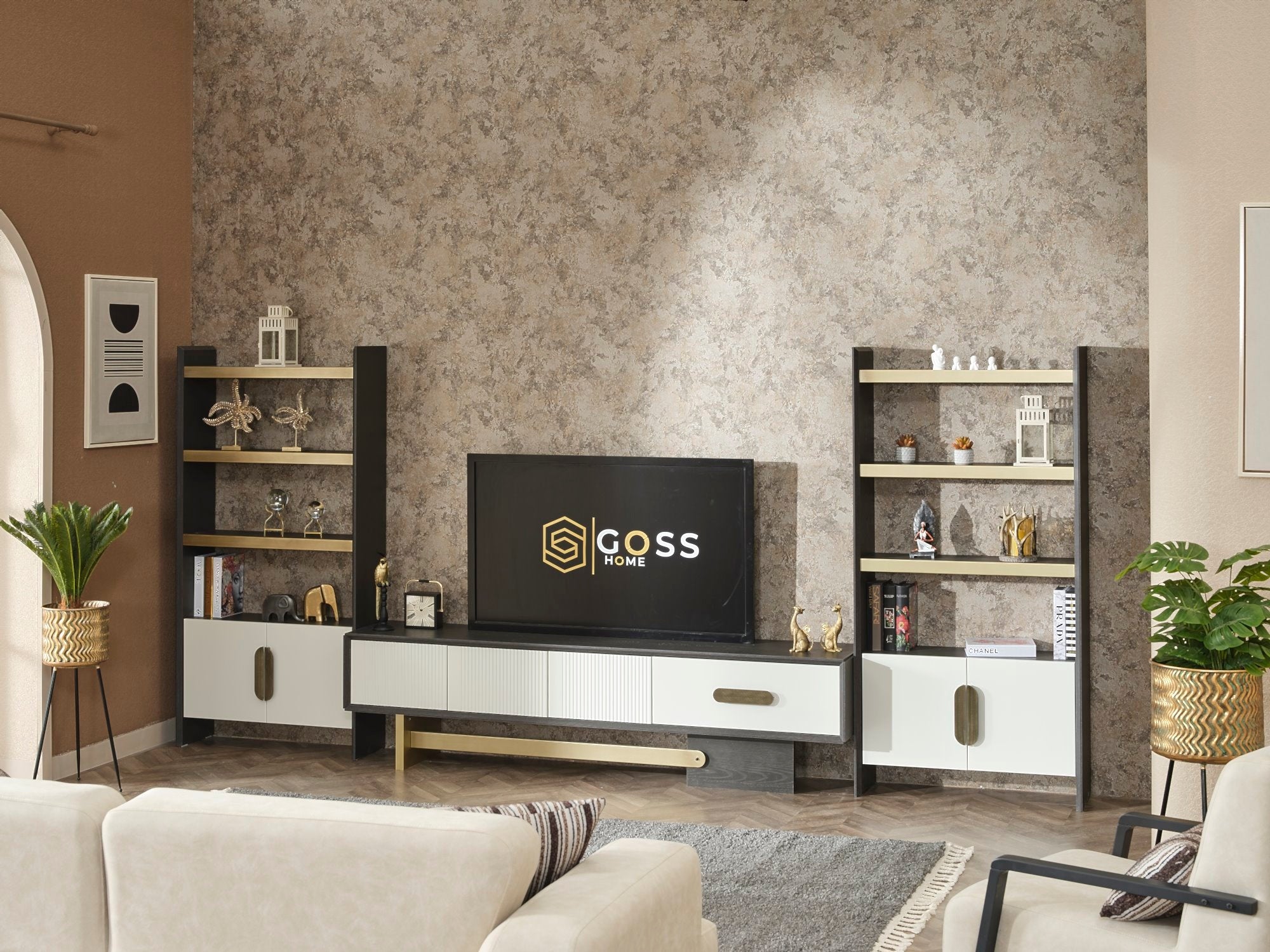 Pendik Tv Stand With 2 Bookcase