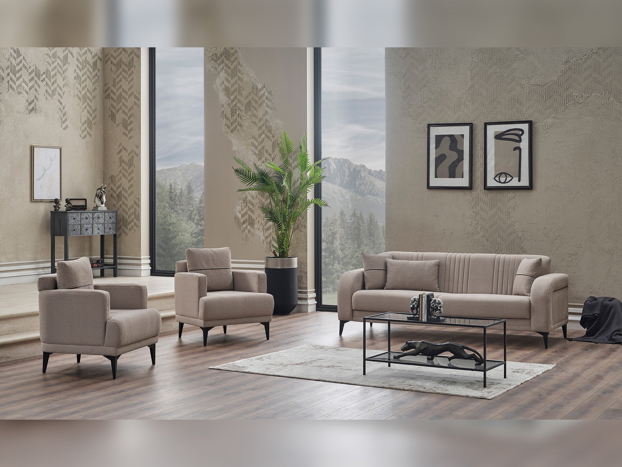 Pirlanta 3-pieces (Sofa & Loveseat & Chair) Livingroom