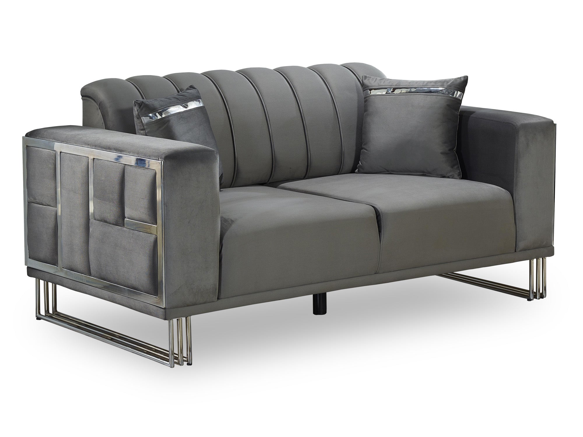 Puzzle Convertible Loveseat Grey