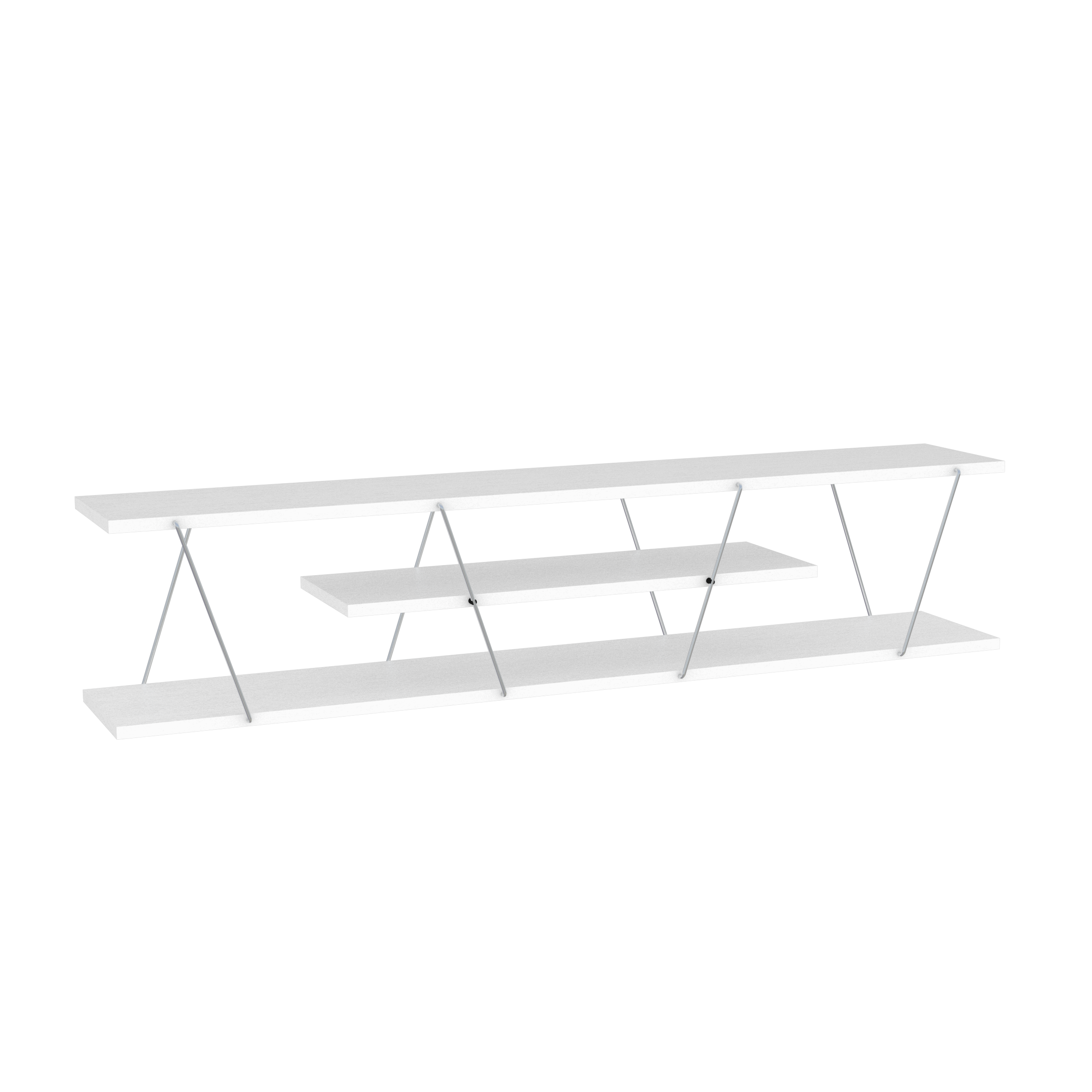 Tars Tv Stand White-Chrome