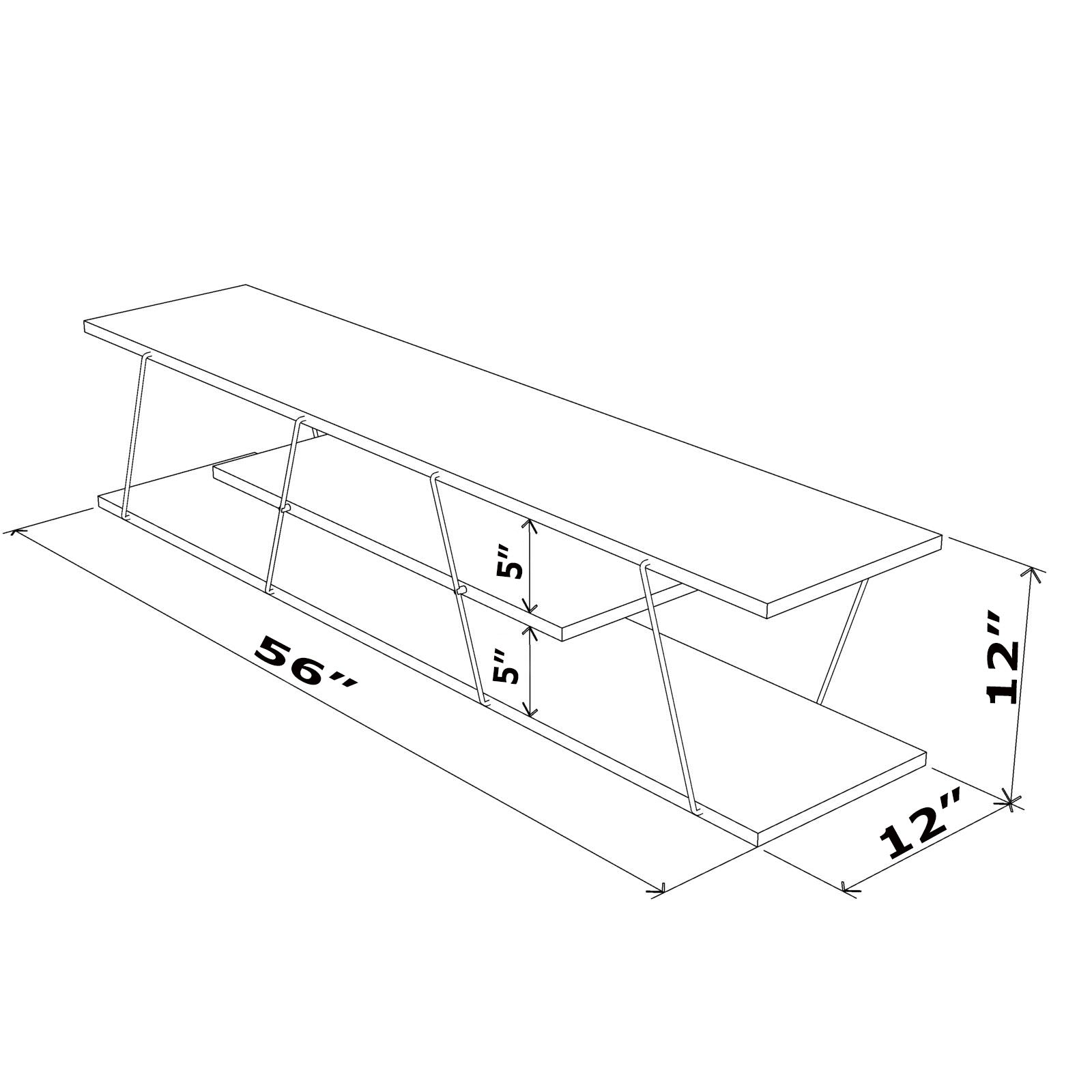 Tars Tv Stand White-Chrome