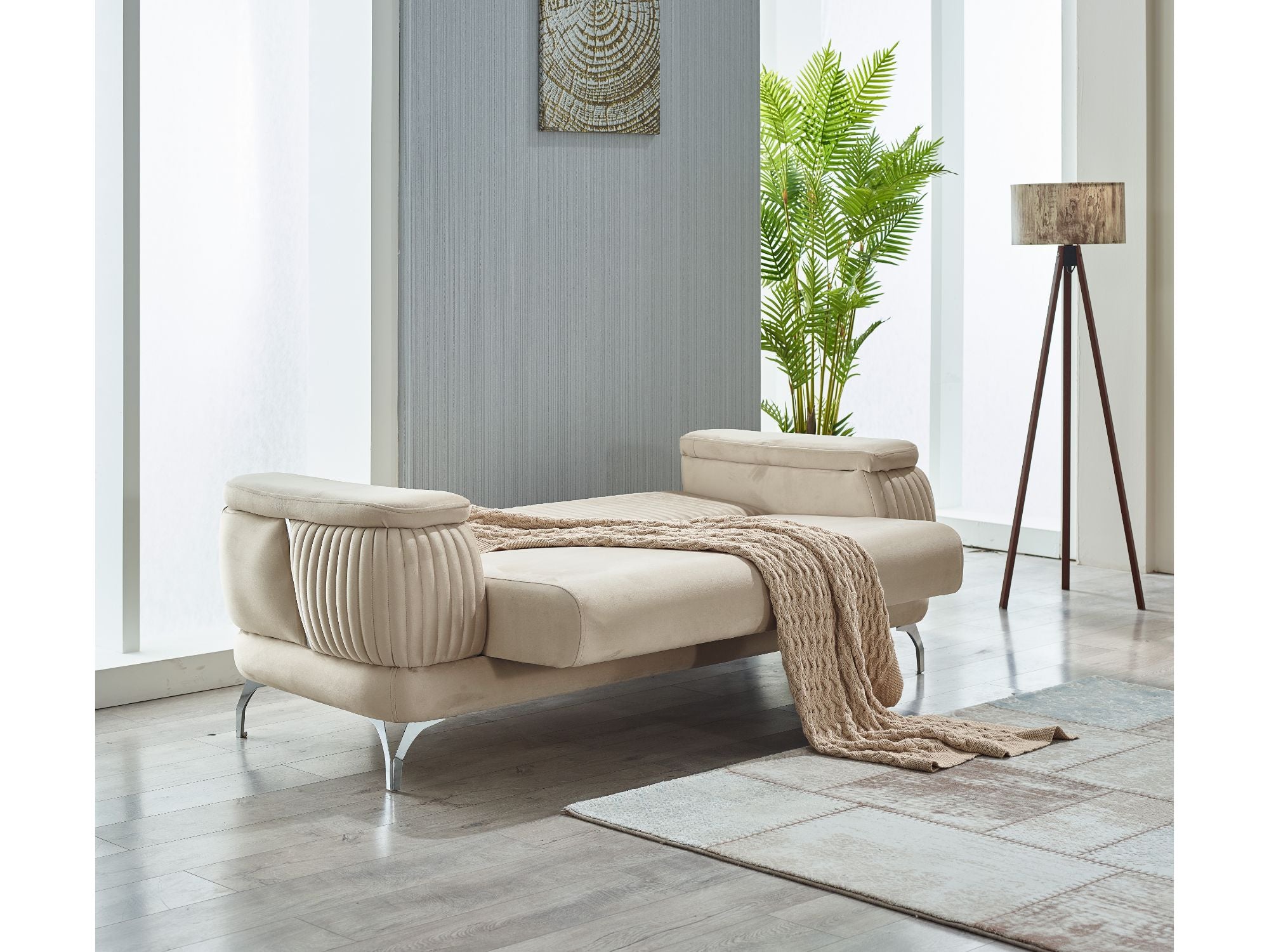 Resital Convertible Livingroom Set (2 Sofa & 2 Chair) Beige
