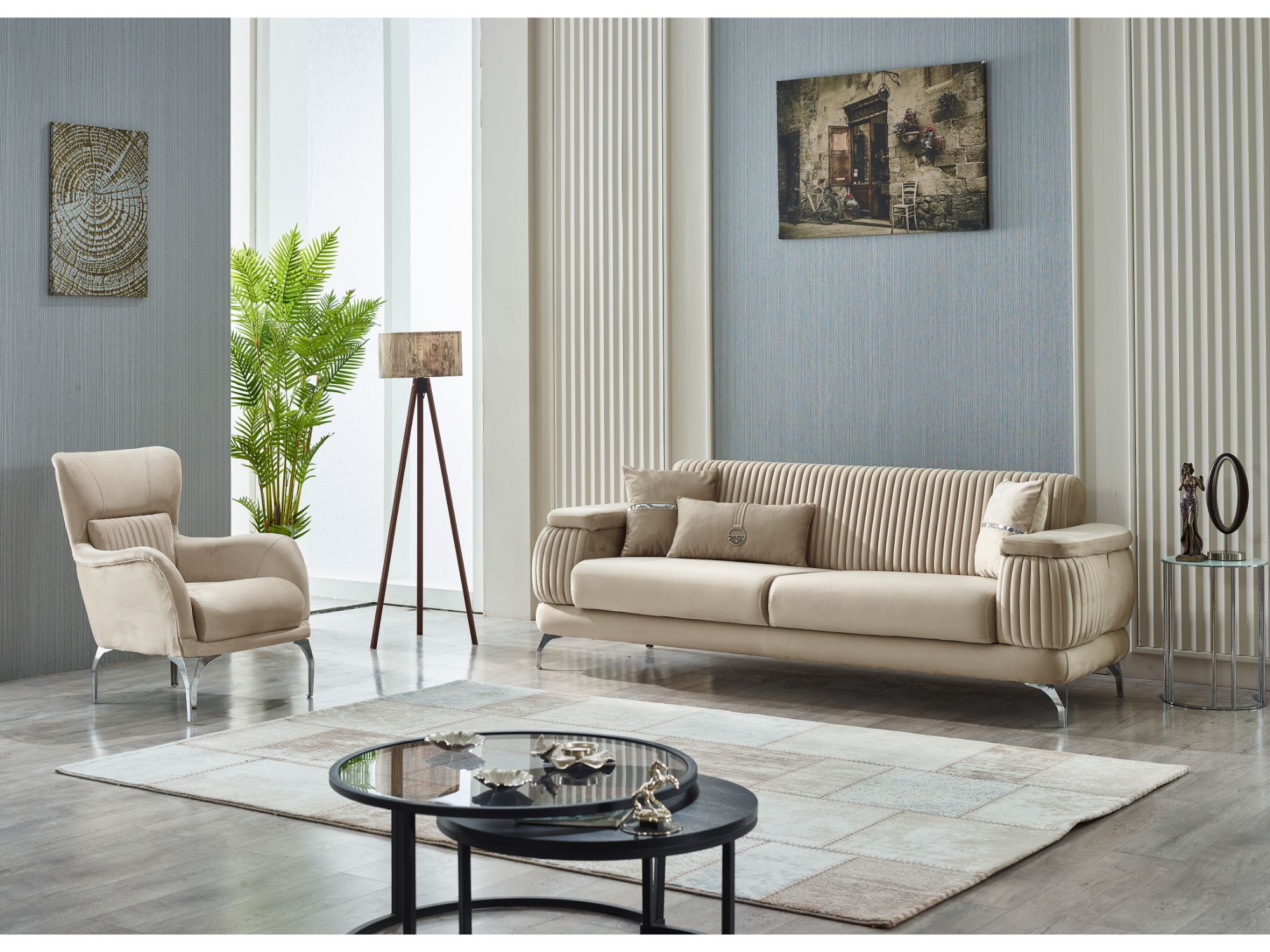Resital Convertible Sofa Beige
