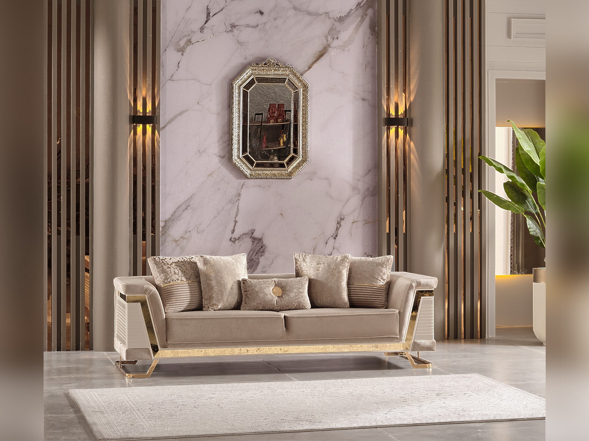 Rixos Stationary Livingroom (2 Sofa & 2 Chair) Beige